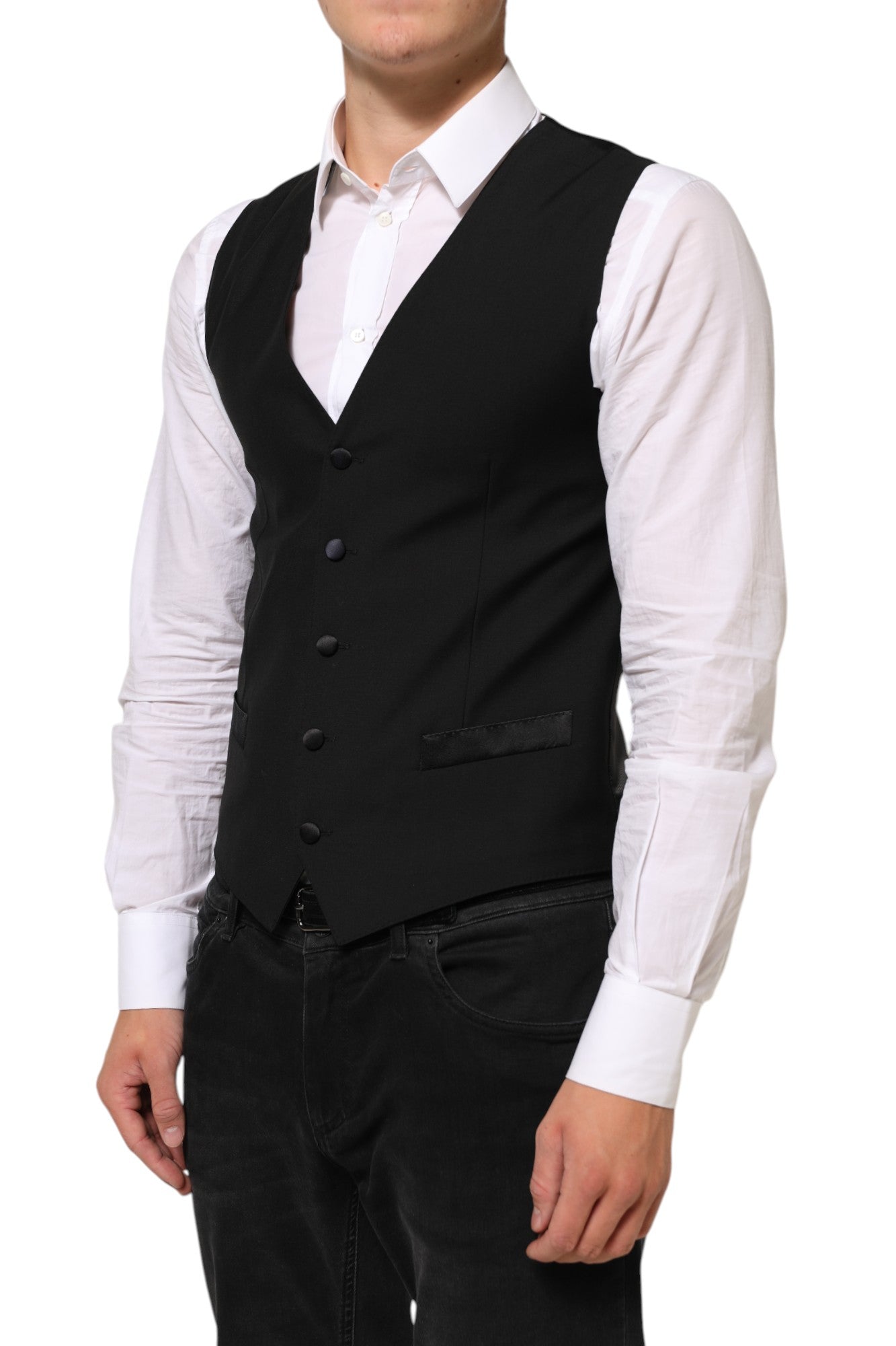 Vestido formal de lana negra Dolce & Gabbana para hombre-3