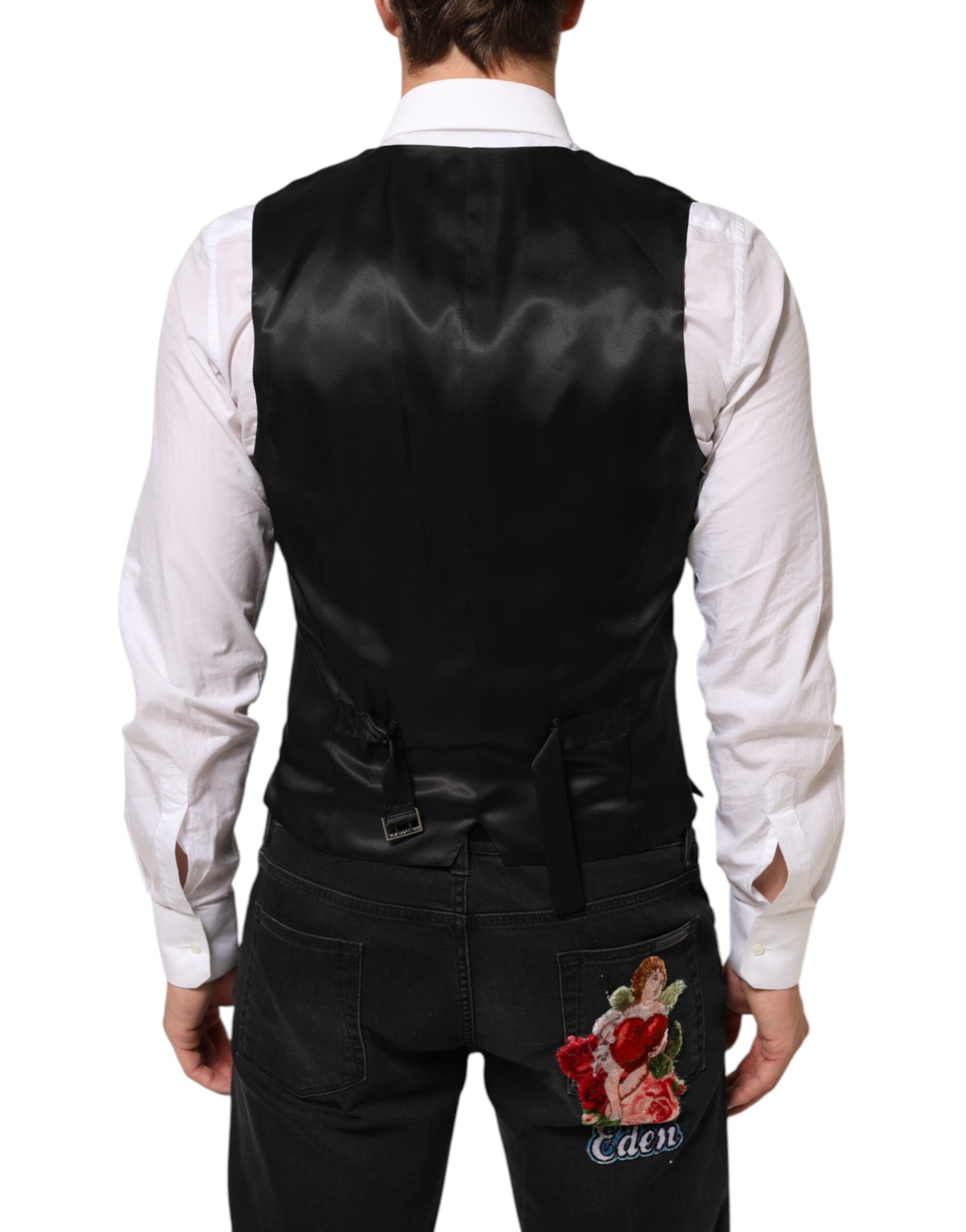 Vestido formal de lana negra Dolce & Gabbana para hombre-4