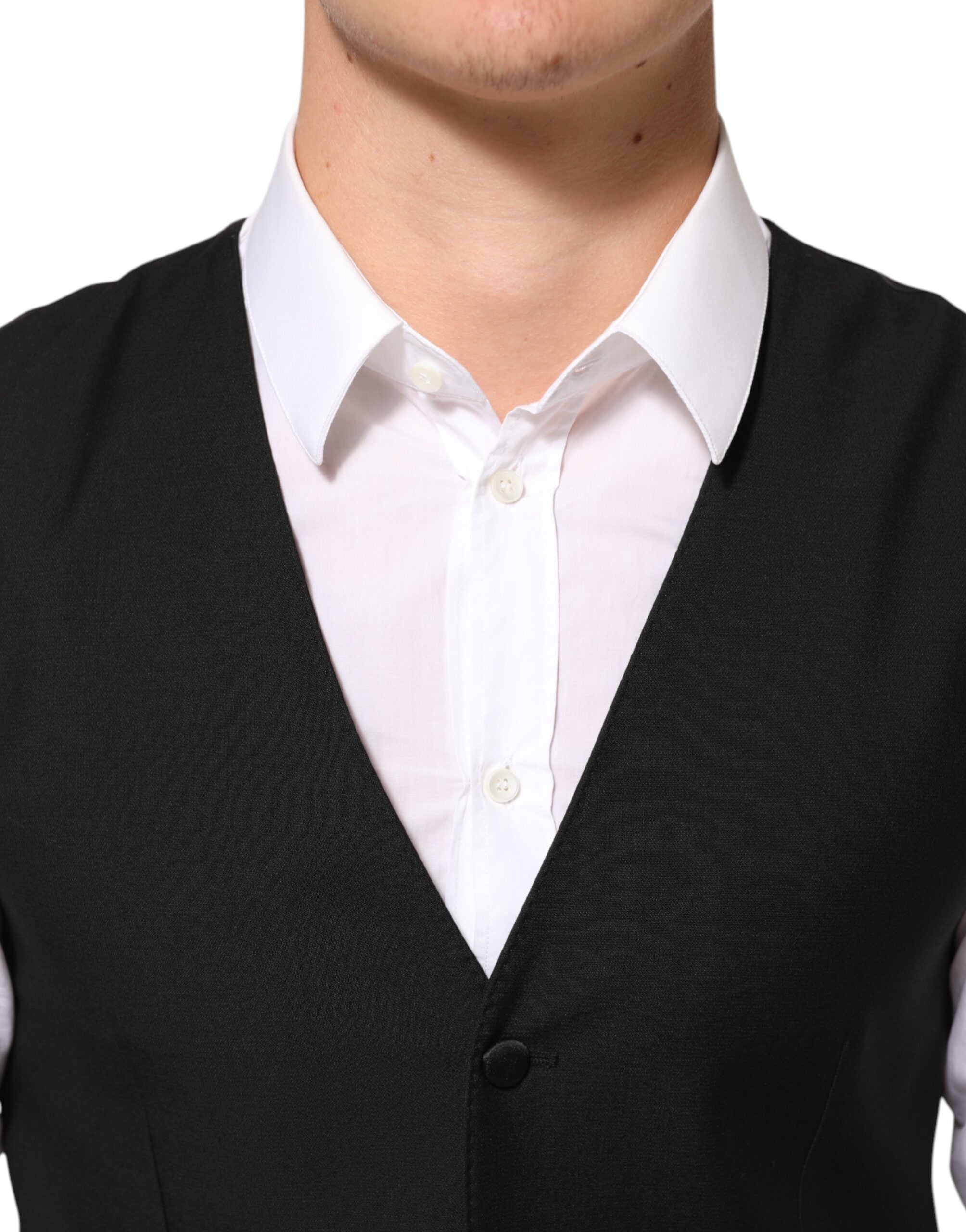 Vestido formal de lana negra Dolce & Gabbana para hombre-5