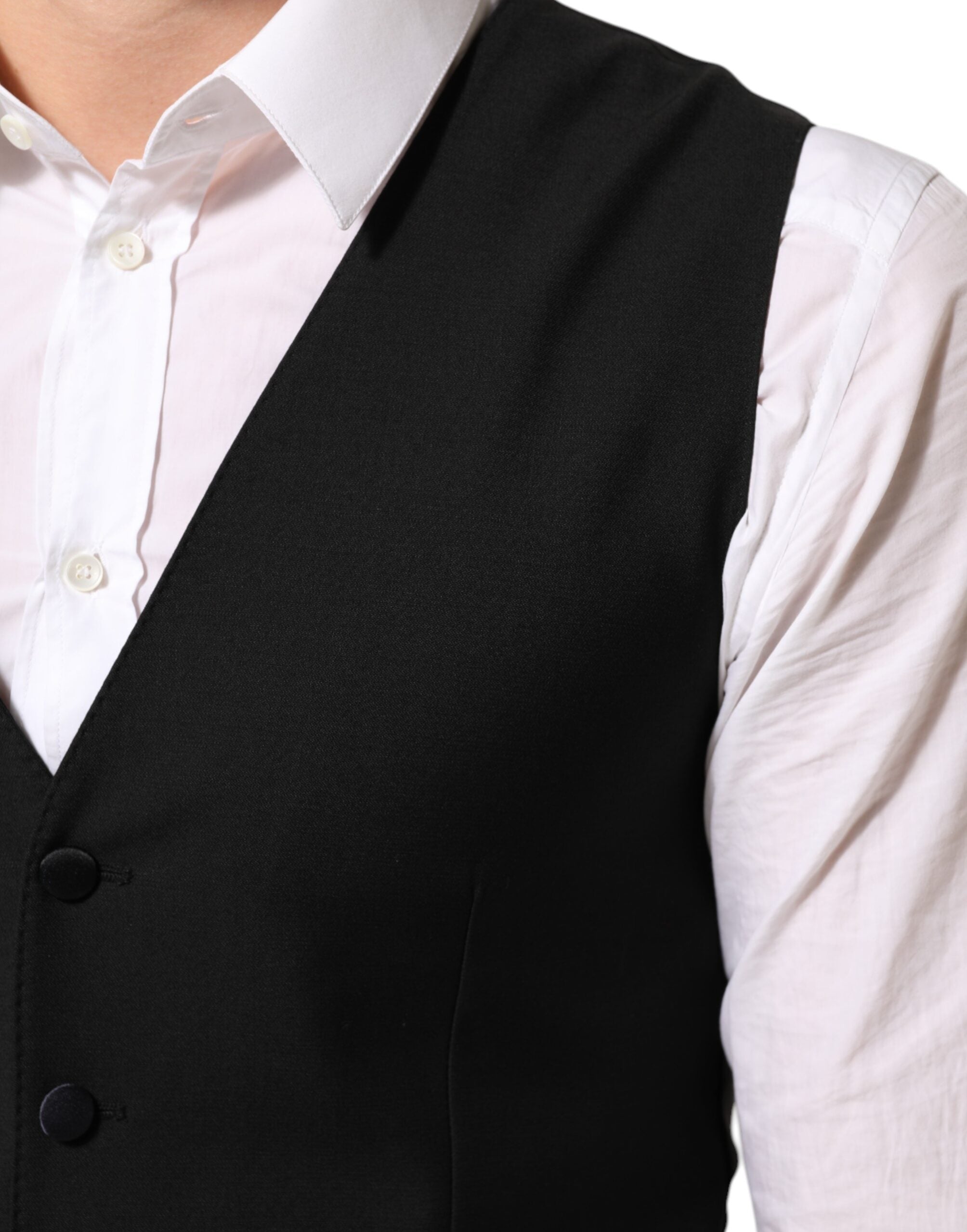 Vestido formal de lana negra Dolce & Gabbana para hombre-6