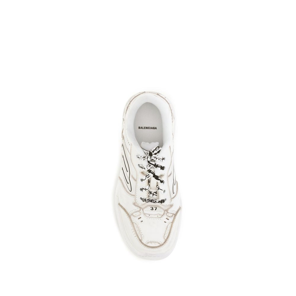 Balenciaga White Calfskin Bos Taurus Sneakers-4