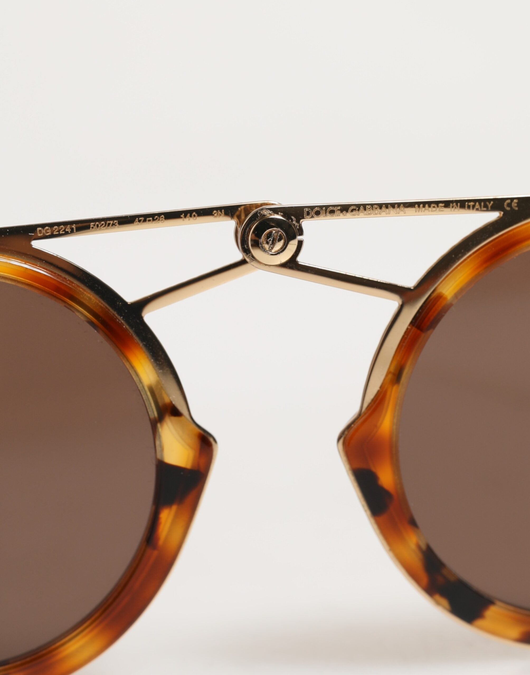 Dolce & Gabbana Gold Havana Rahmen DG Fatto A Mano Sonnenbrille-5