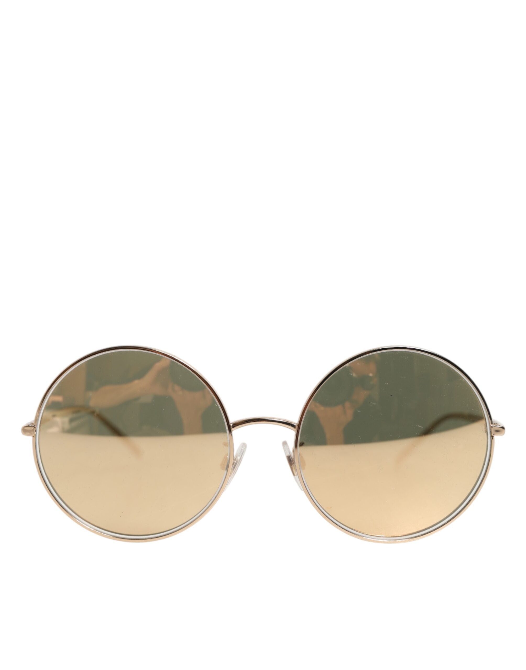 Dolce & Gabbana Goldene Metall-Sonnenbrille im Rundstil-2