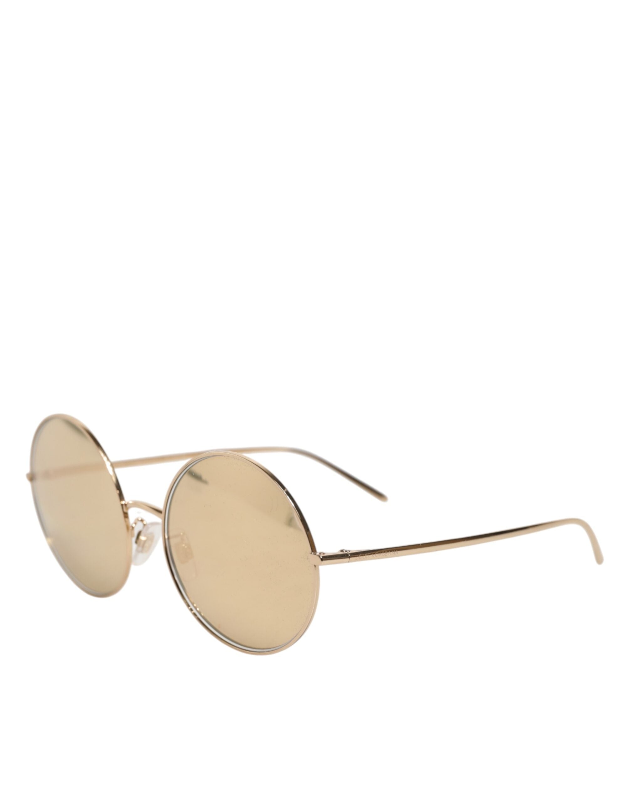 Dolce & Gabbana Goldene Metall-Sonnenbrille im Rundstil-3