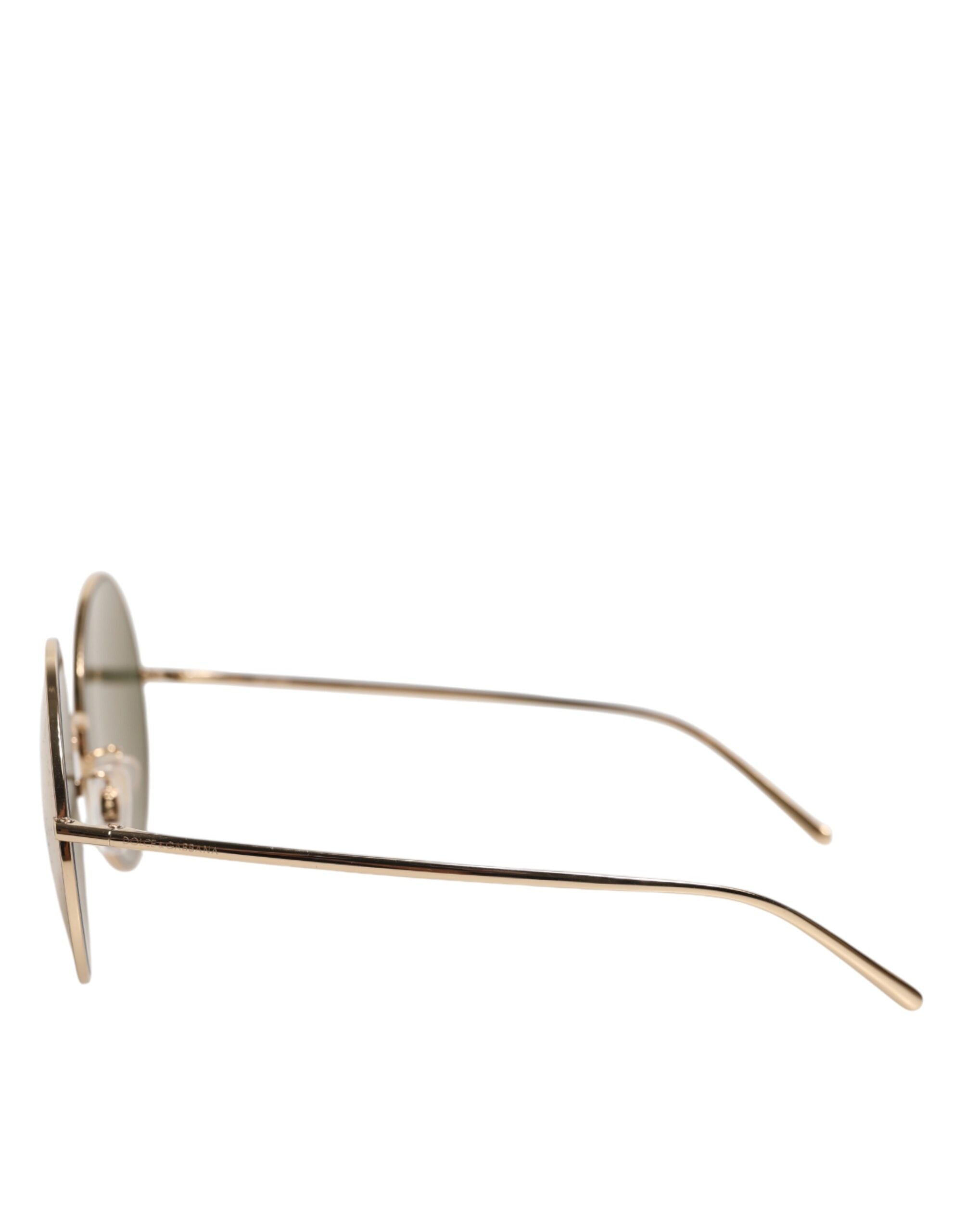 Dolce & Gabbana Goldene Metall-Sonnenbrille im Rundstil-4