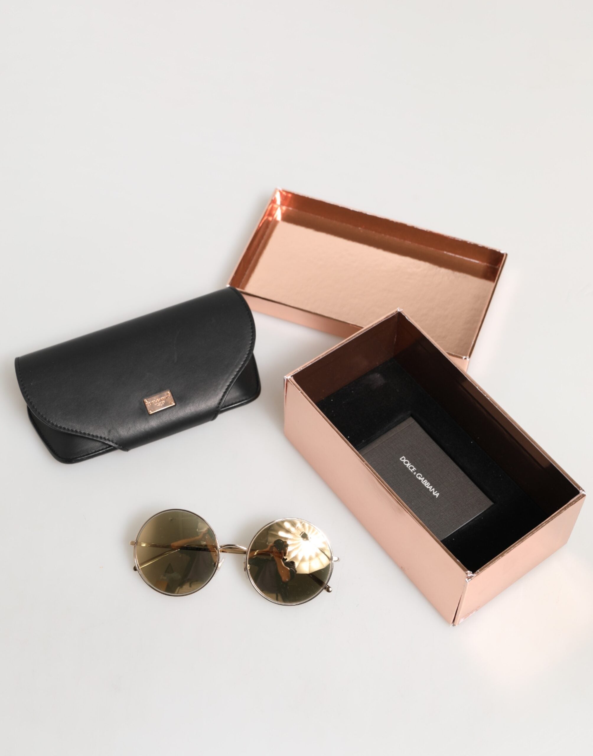 Dolce & Gabbana Goldene Metall-Sonnenbrille im Rundstil-8