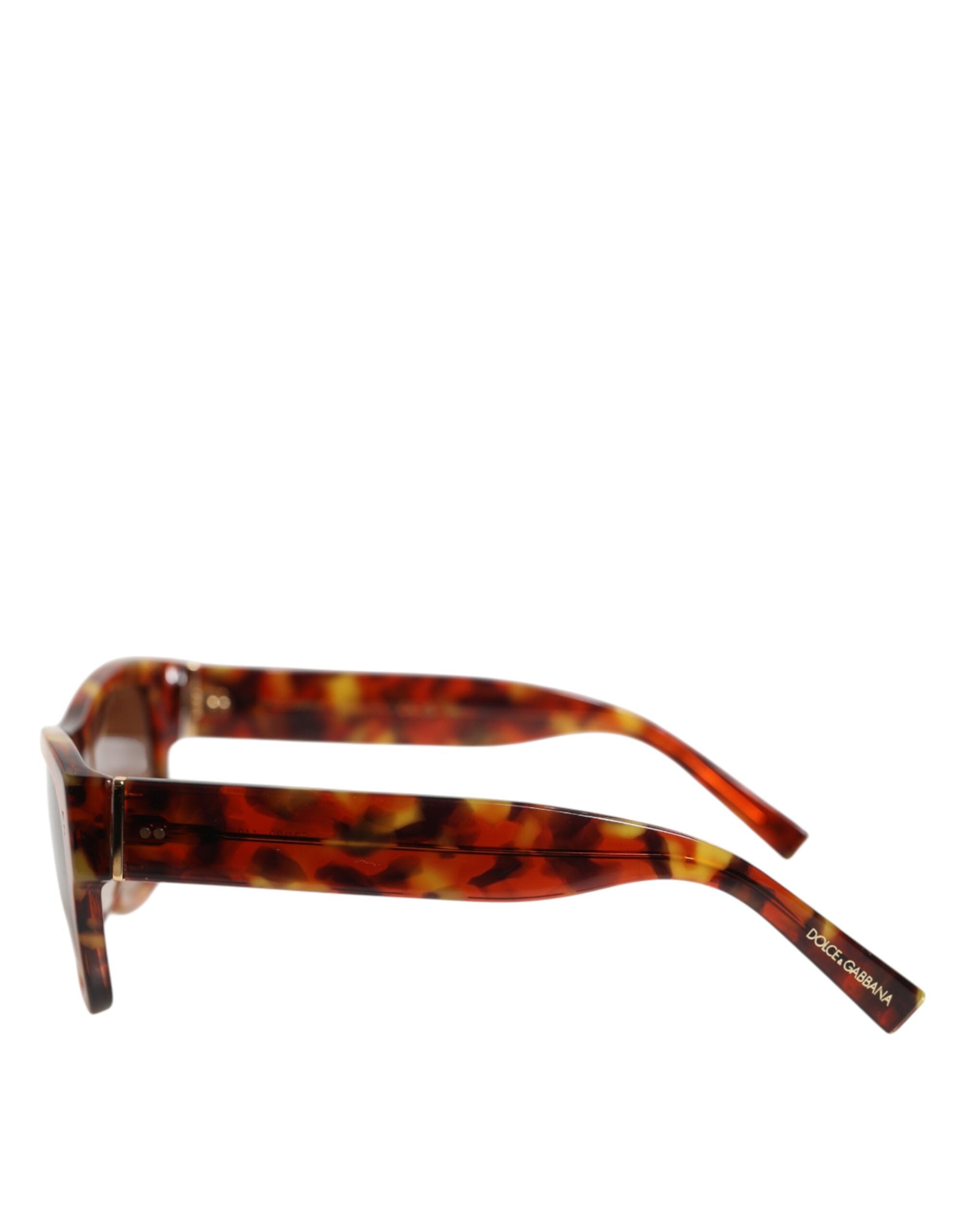 Gafas de sol Dolce & Gabbana DG4338F en marrón habana con montura completa y lentes redondas-4