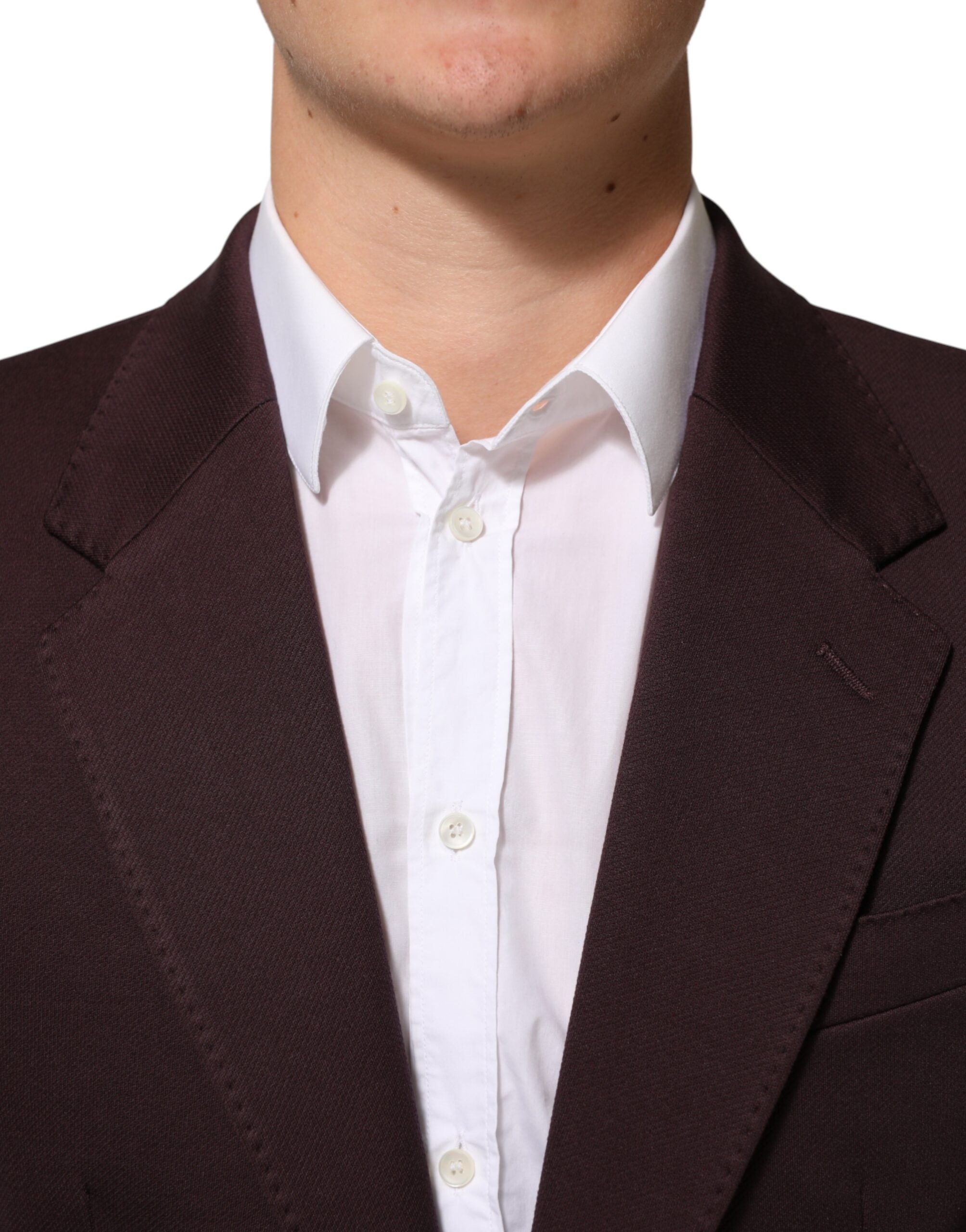 Dolce & Gabbana maroon-red cotton blazer with 2 buttons-5