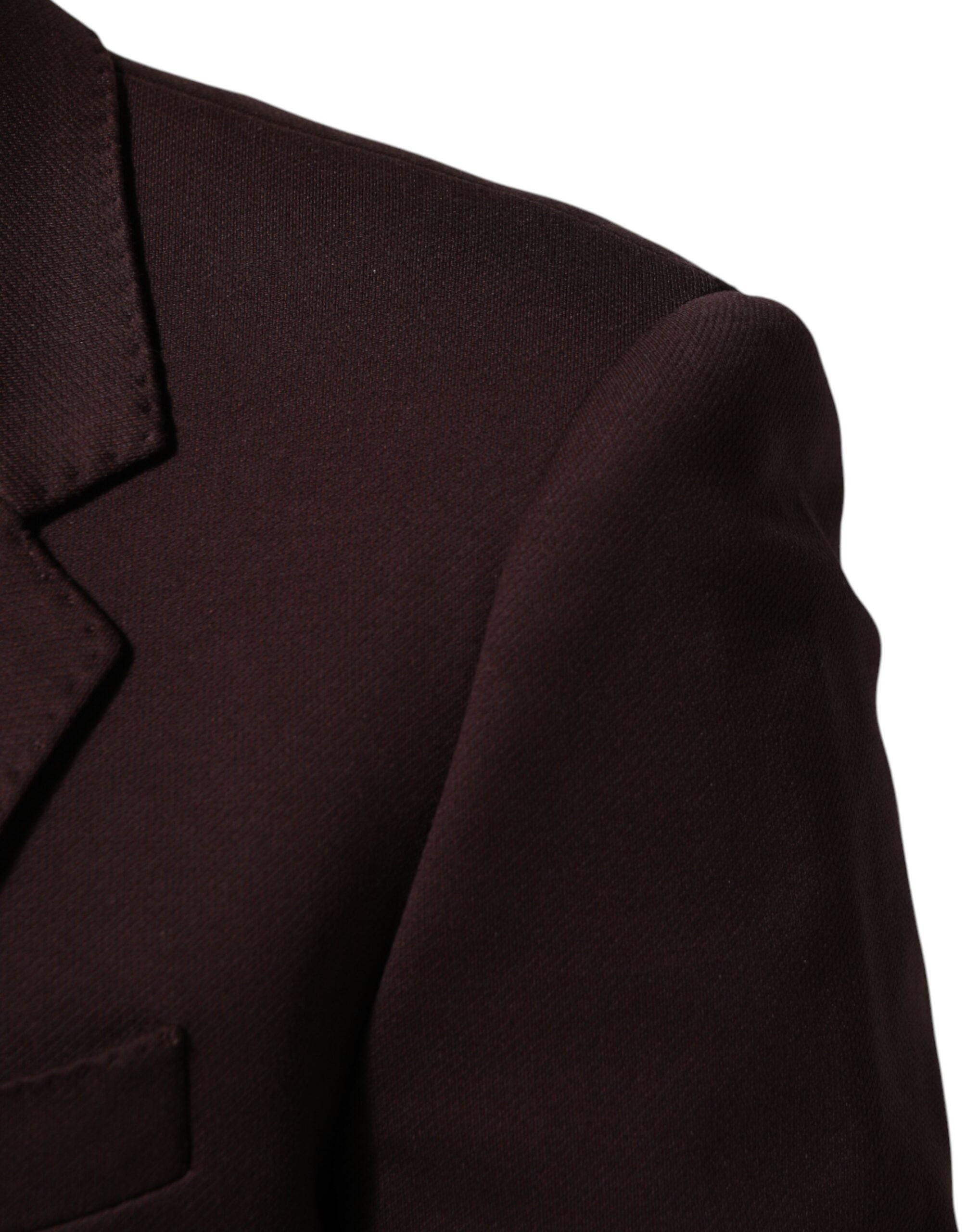 Dolce & Gabbana maroon-red cotton blazer with 2 buttons-6