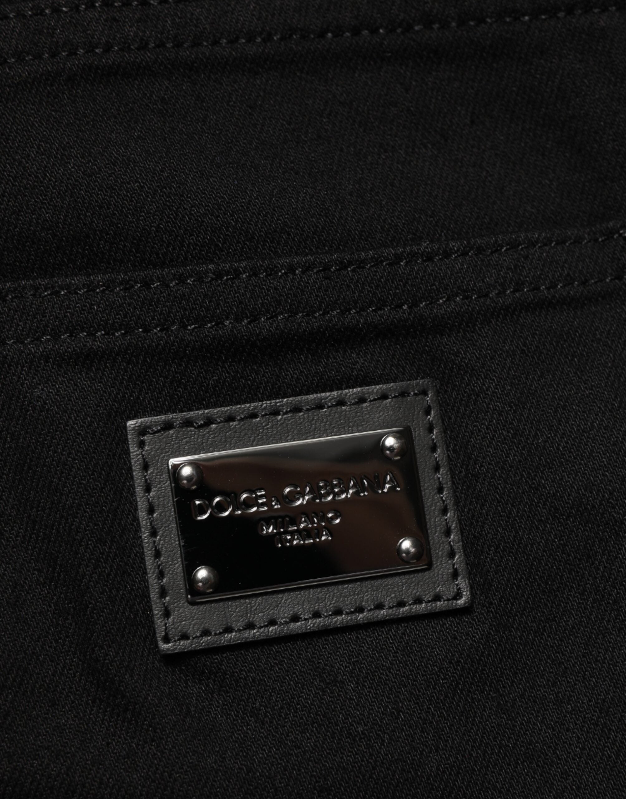 Dolce & Gabbana Black Stretch Cotton Jeans with Slim Fit for Men-7