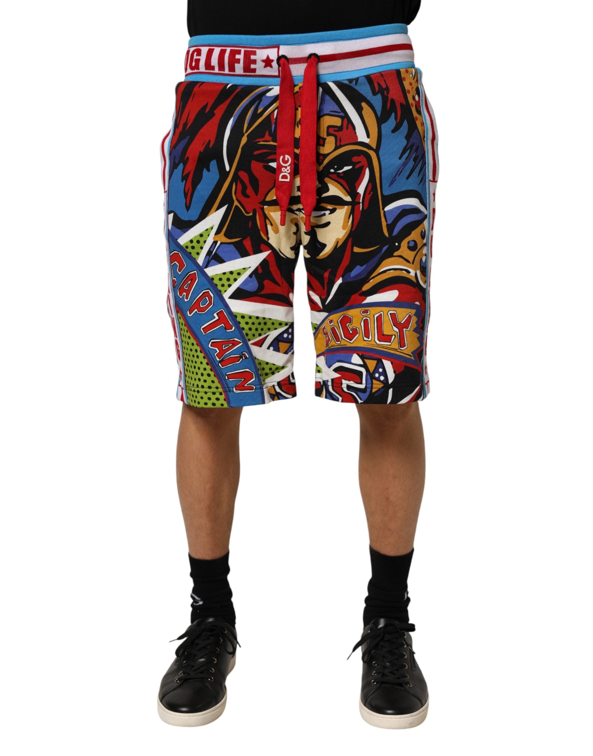Dolce & Gabbana Bermuda shorts with Captain Sicily print-1