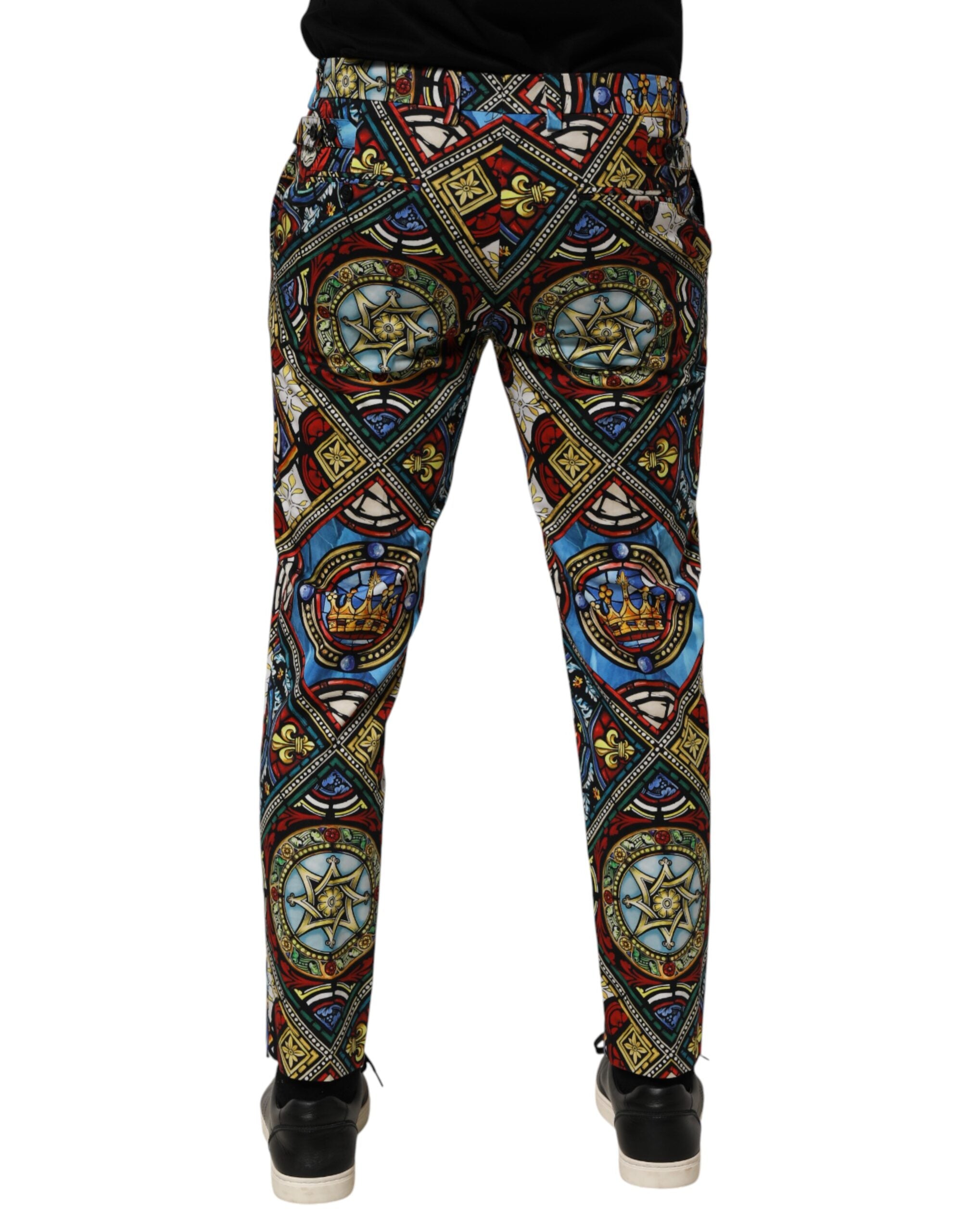 Dolce & Gabbana Hose mit Buntglasfenster-Print in Multicolor-4
