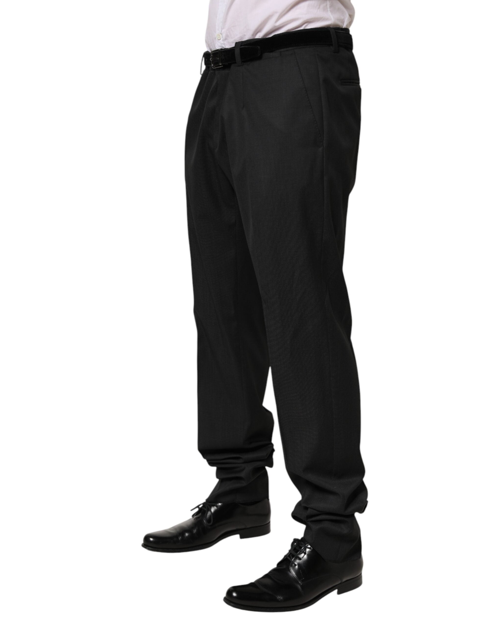 Dolce & Gabbana Black Wool Suit Trousers for Men-3