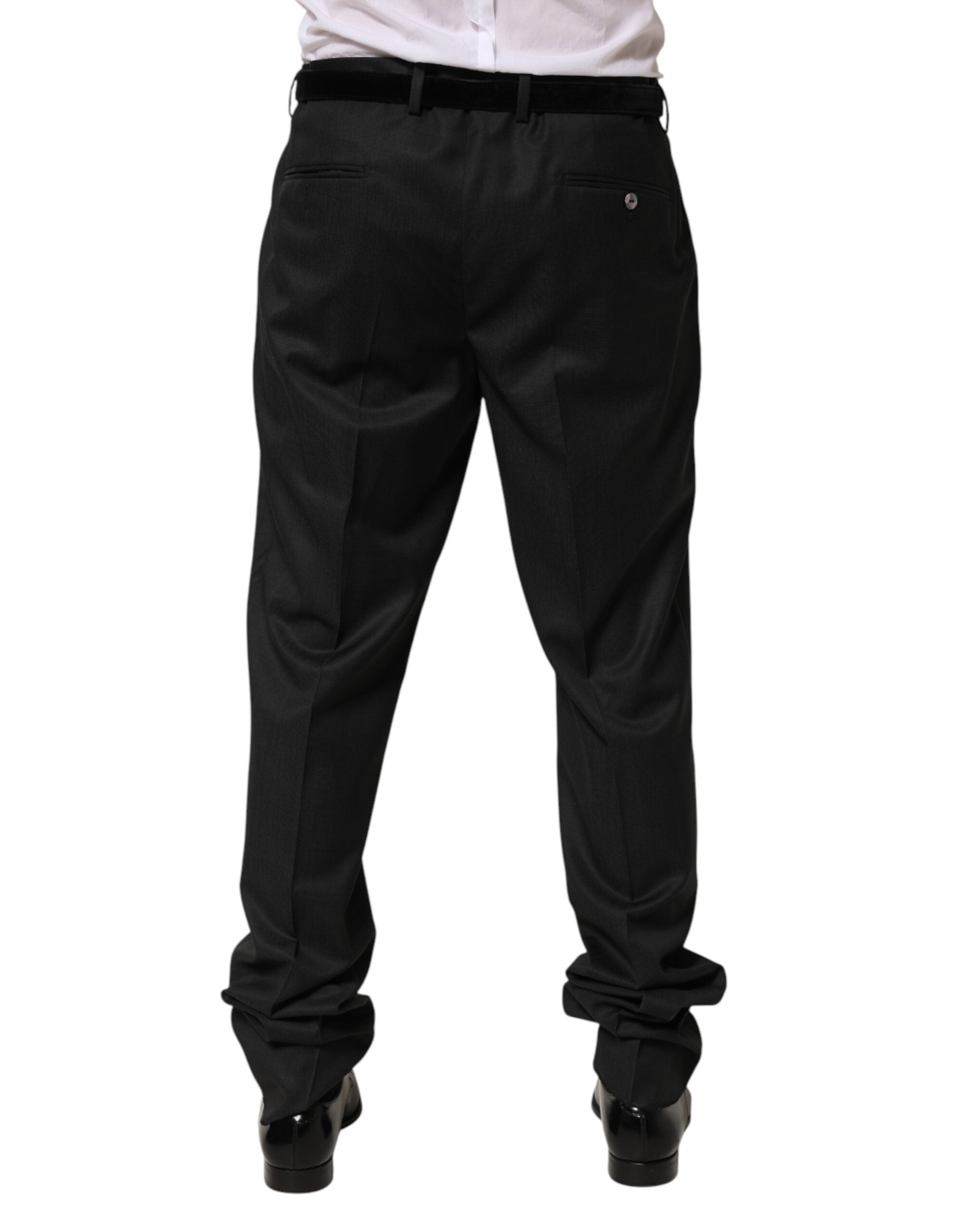 Dolce & Gabbana Black Wool Suit Trousers for Men-4