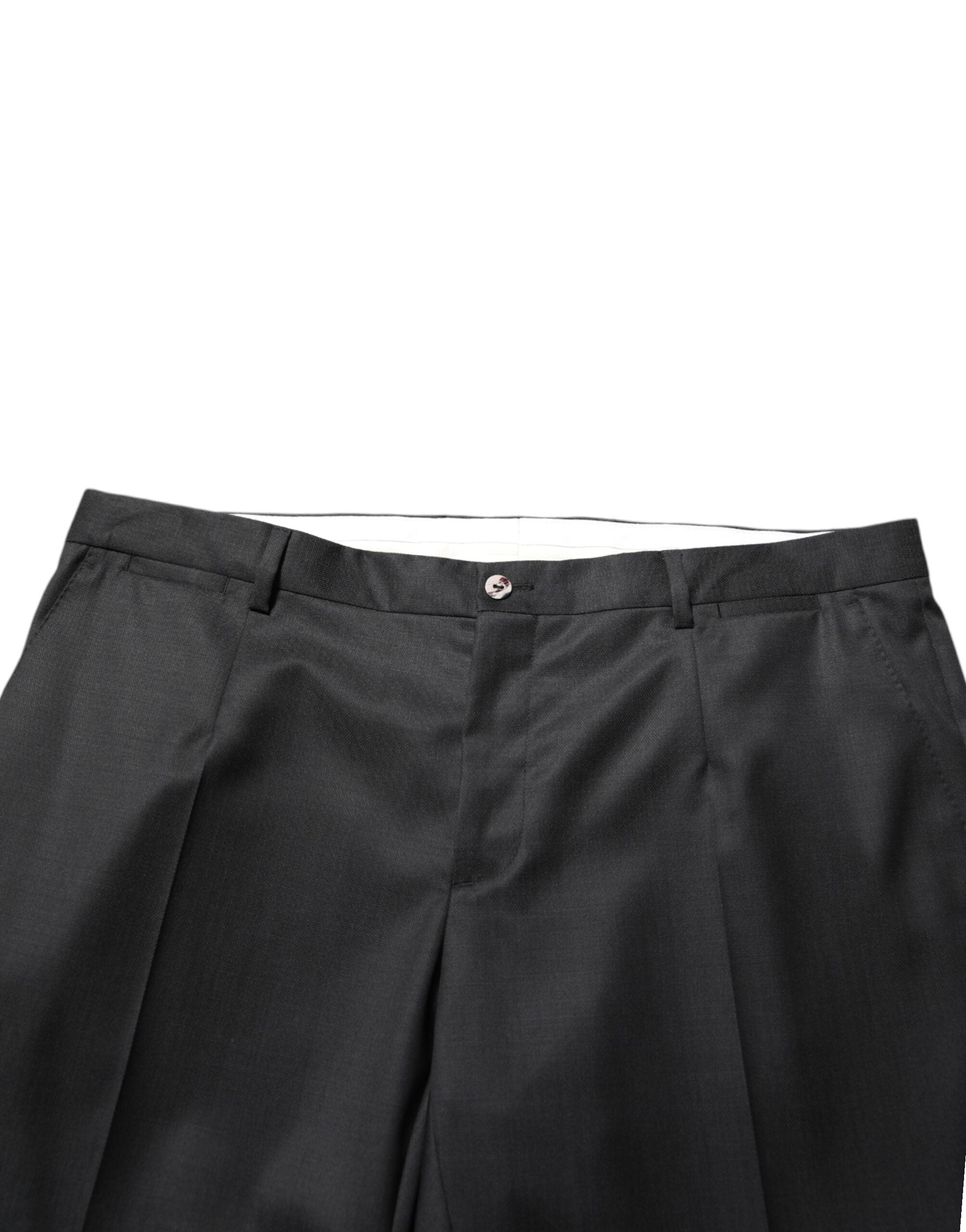 Dolce & Gabbana Black Wool Suit Trousers for Men-5