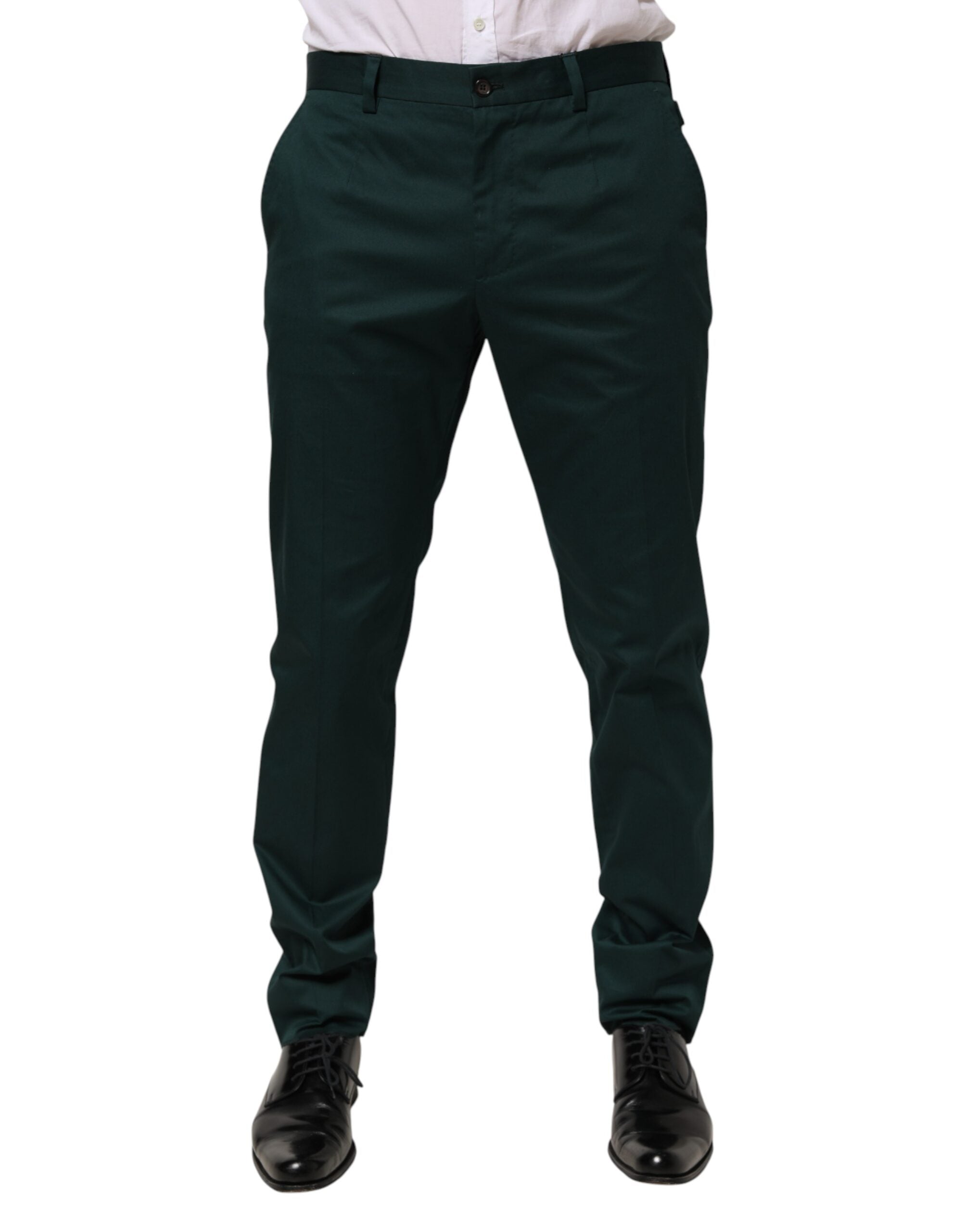 Dolce & Gabbana Green Cotton Suit Trousers for Men-2