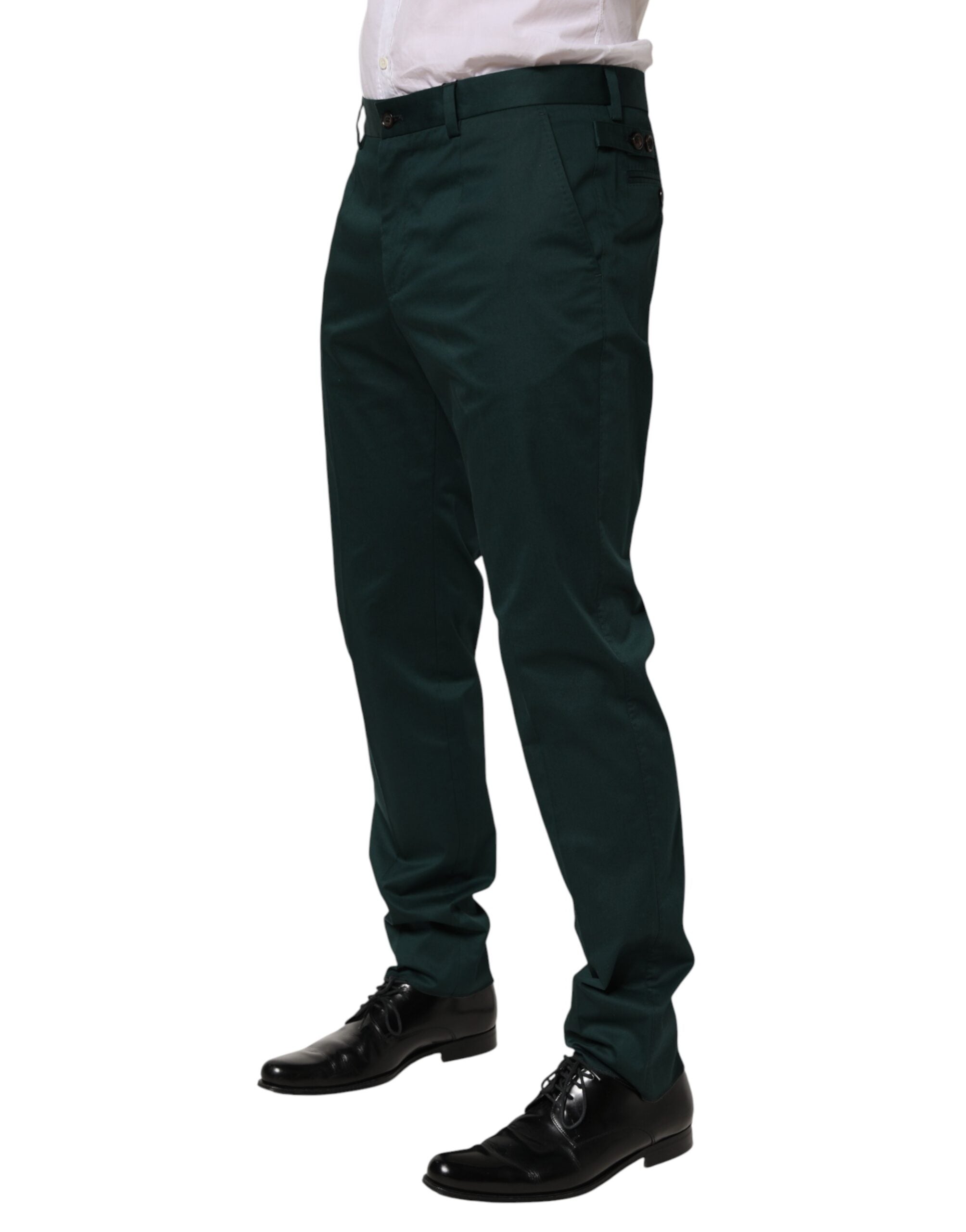 Dolce & Gabbana Green Cotton Suit Trousers for Men-3