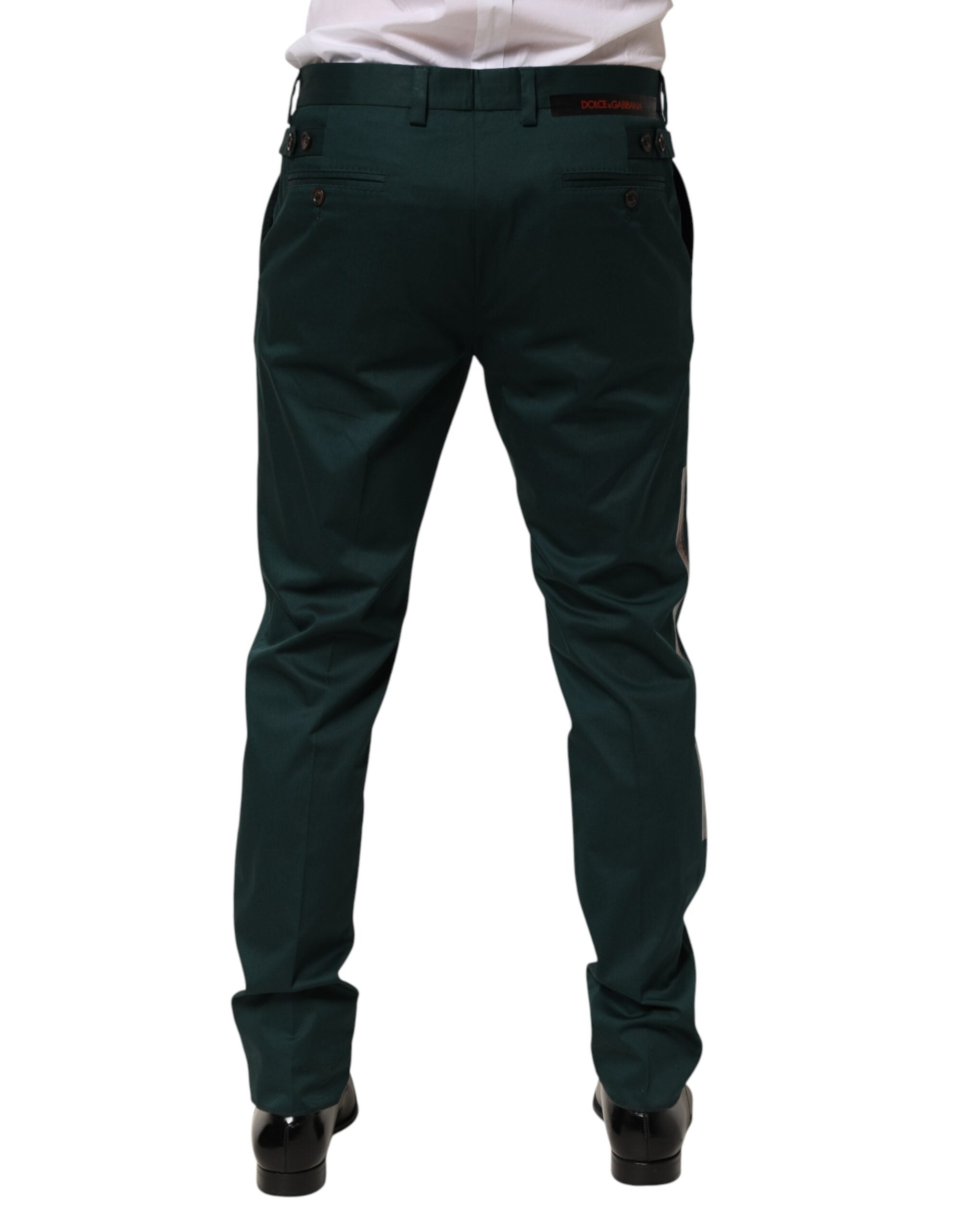 Dolce & Gabbana Green Cotton Suit Trousers for Men-4