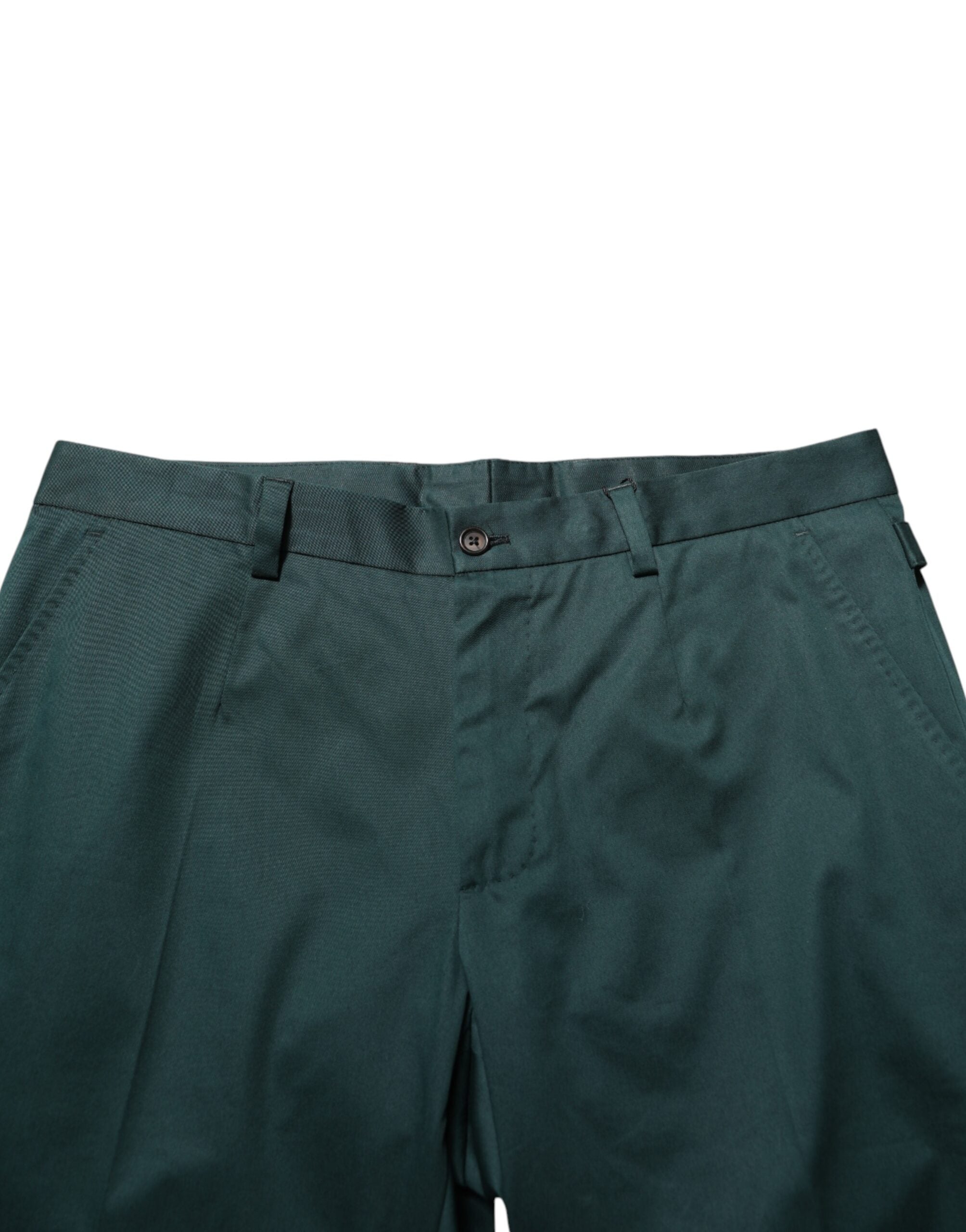 Dolce & Gabbana Green Cotton Suit Trousers for Men-5