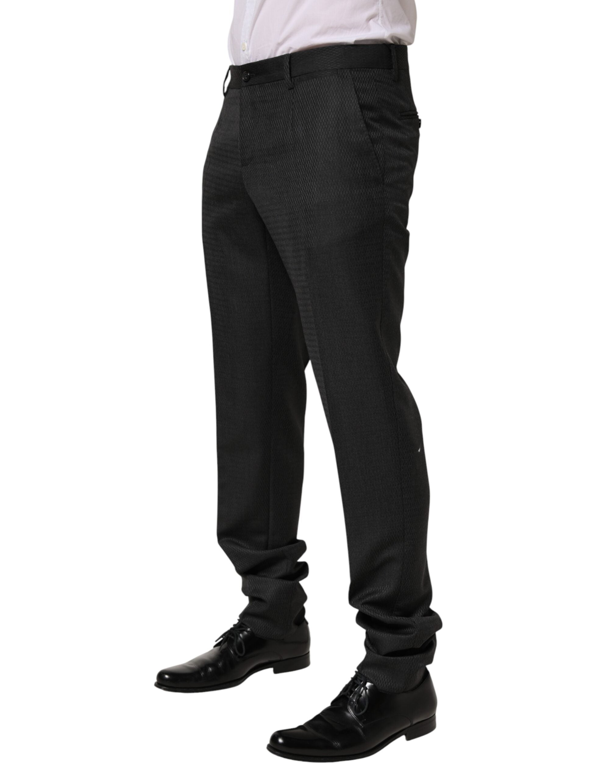 Pantalones de traje de lana negros Dolce & Gabbana para hombre-3