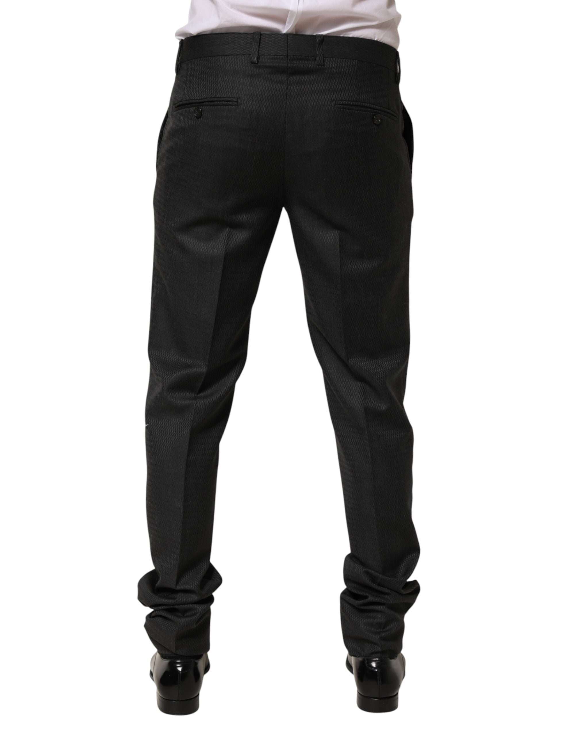 Pantalones de traje de lana negros Dolce & Gabbana para hombre-4