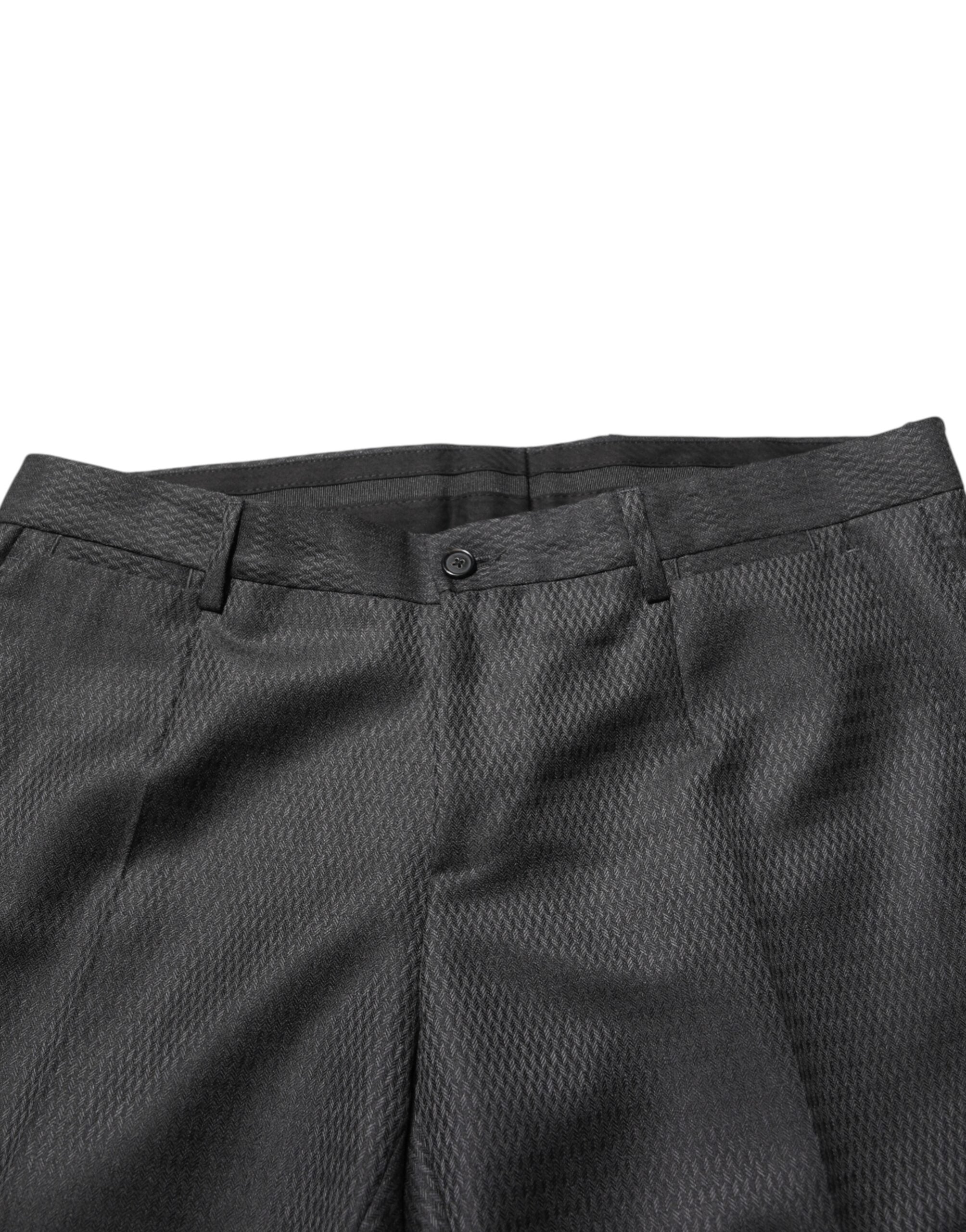 Pantalones de traje de lana negros Dolce & Gabbana para hombre-5