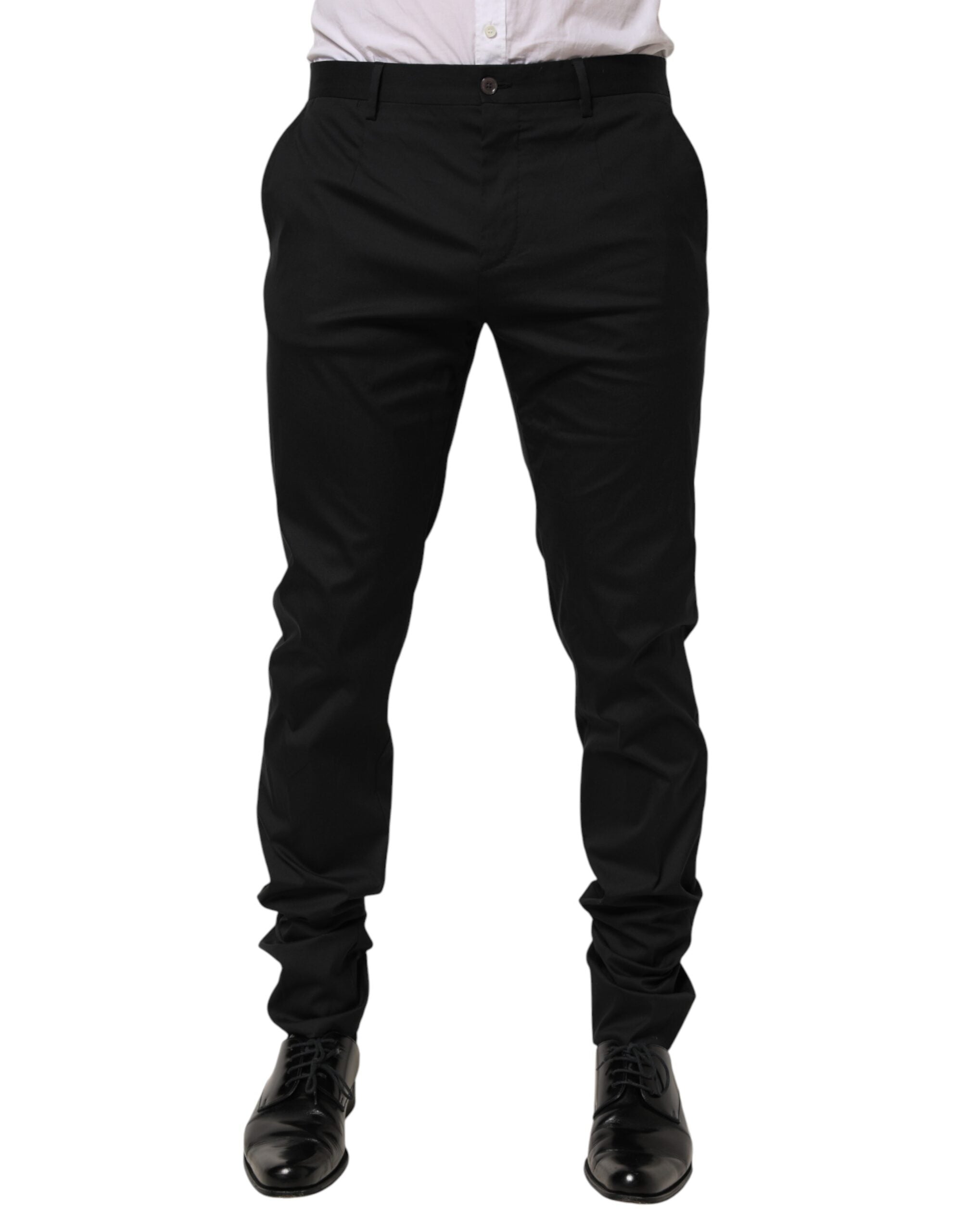 Dolce & Gabbana Black Cotton Suit Trousers for Men-1