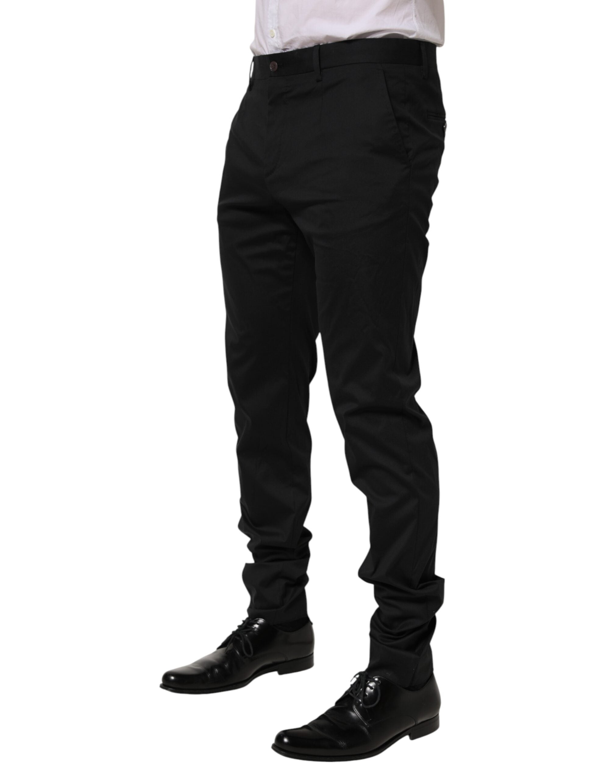Dolce & Gabbana Black Cotton Suit Trousers for Men-3