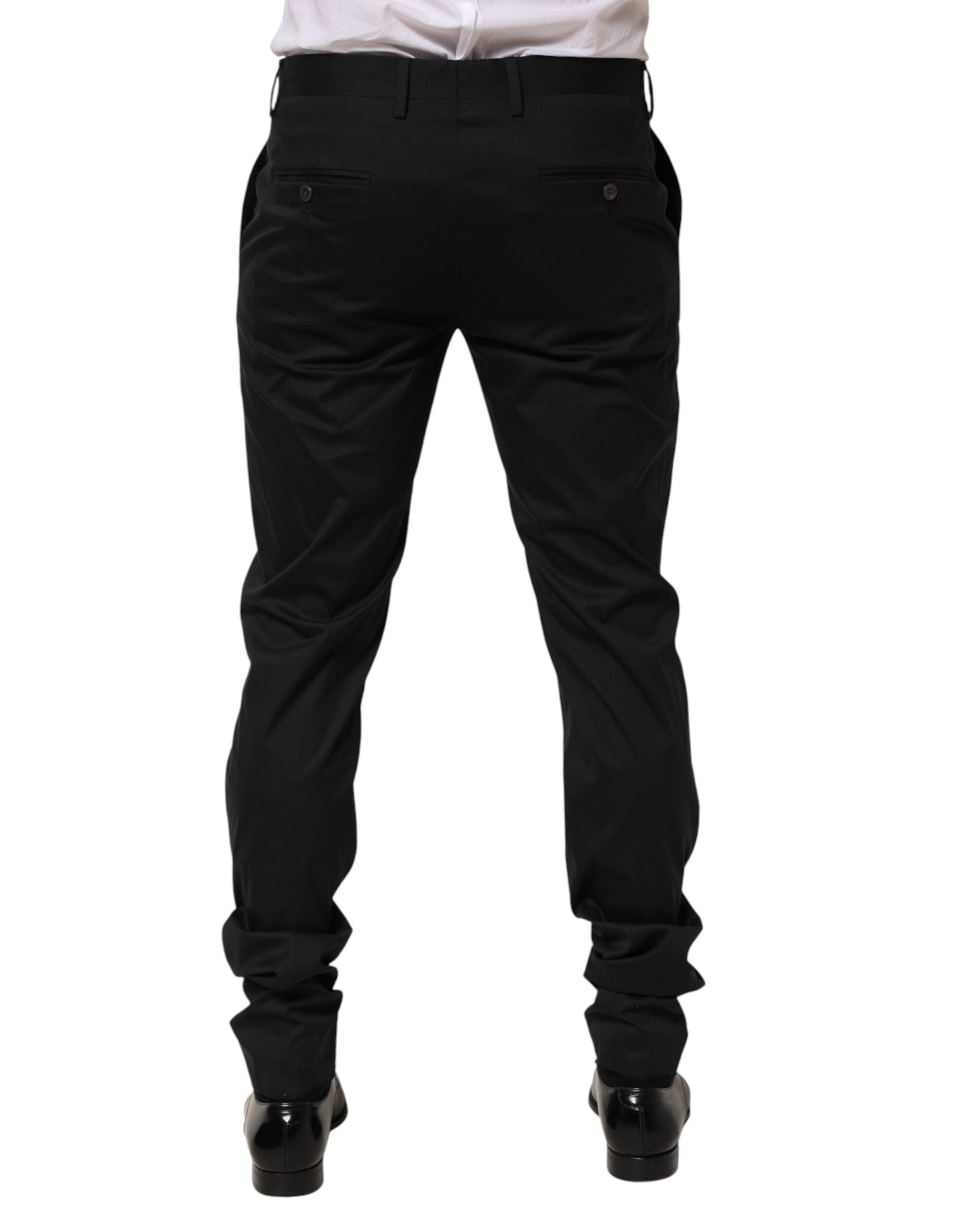 Dolce & Gabbana Black Cotton Suit Trousers for Men-4