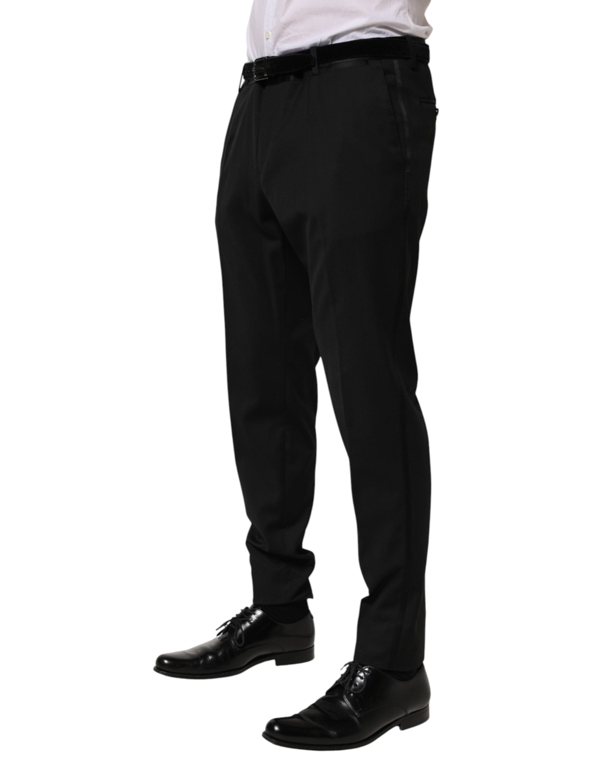 Dolce & Gabbana Black Wool Suit Trousers for Men-3