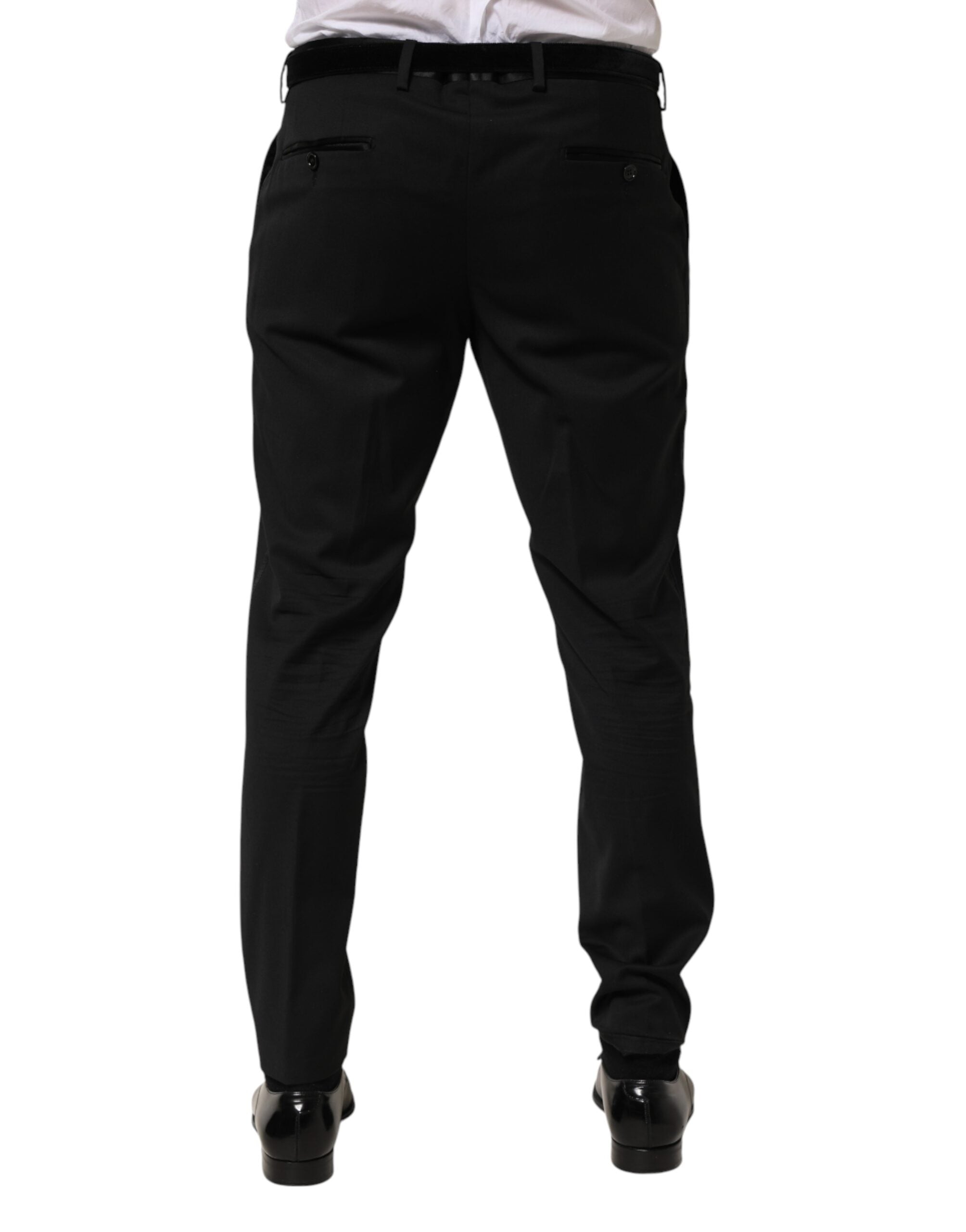 Dolce & Gabbana Black Wool Suit Trousers for Men-4