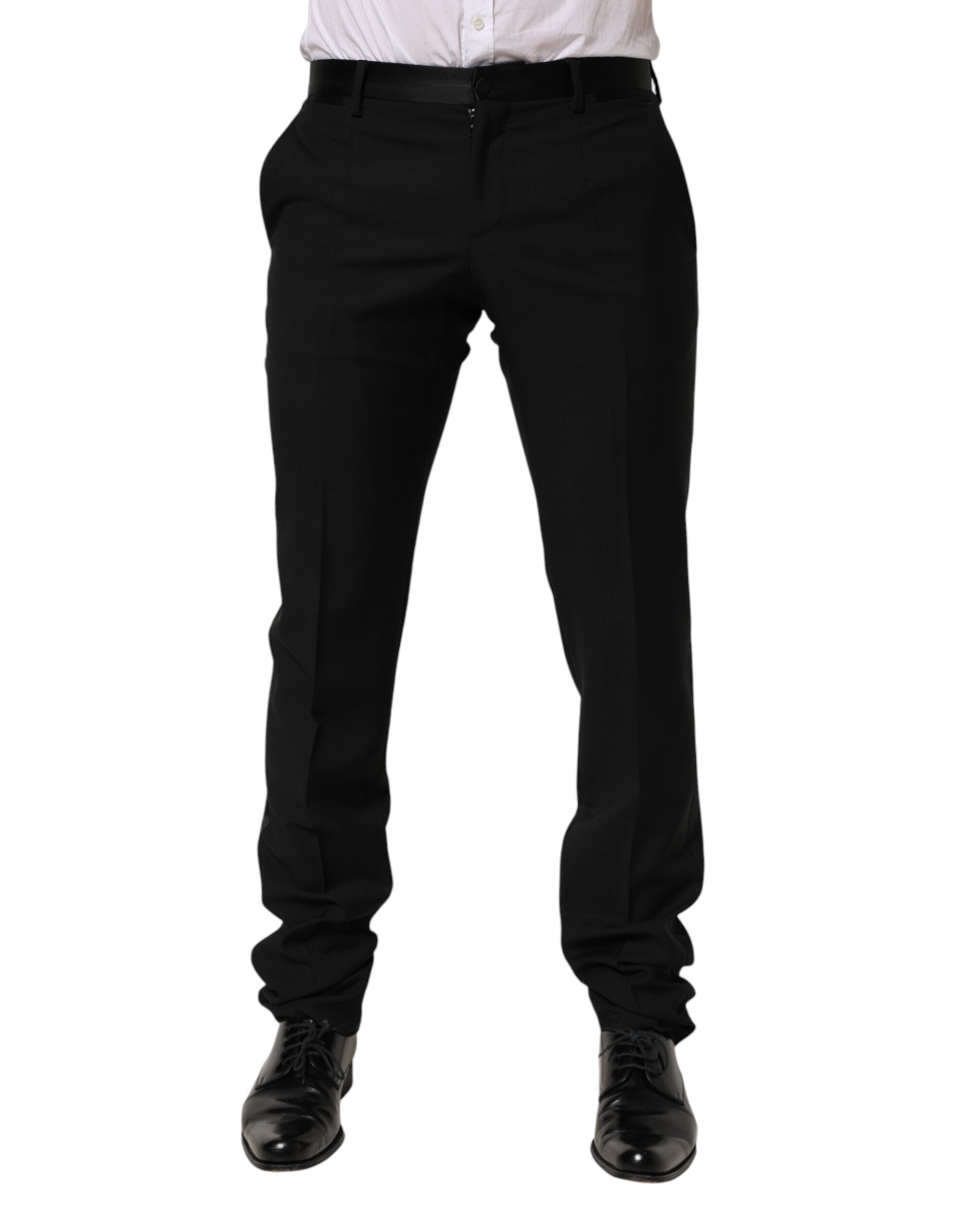 Dolce & Gabbana Black Wool Suit Trousers for Men