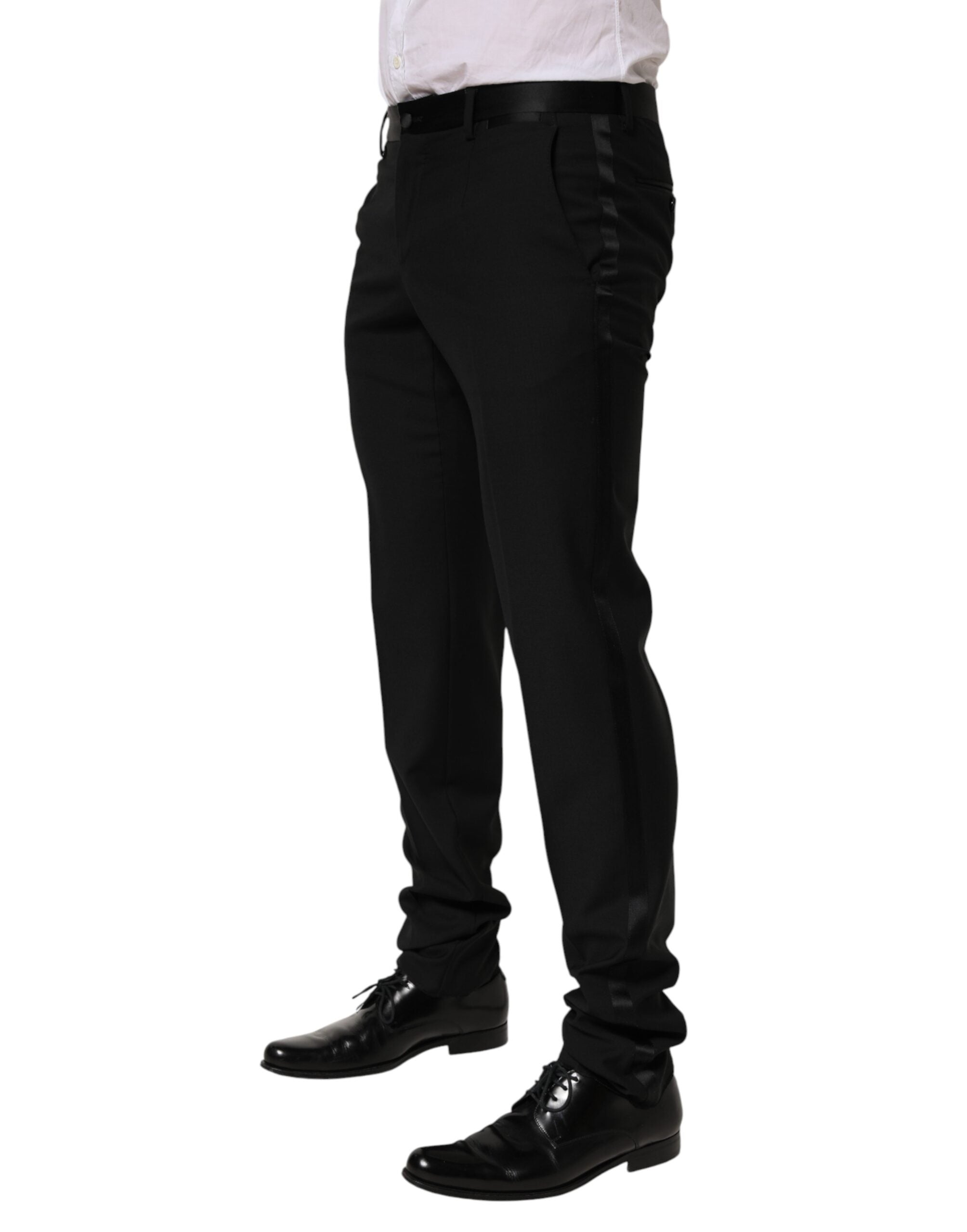 Dolce & Gabbana Black Wool Suit Trousers for Men-3