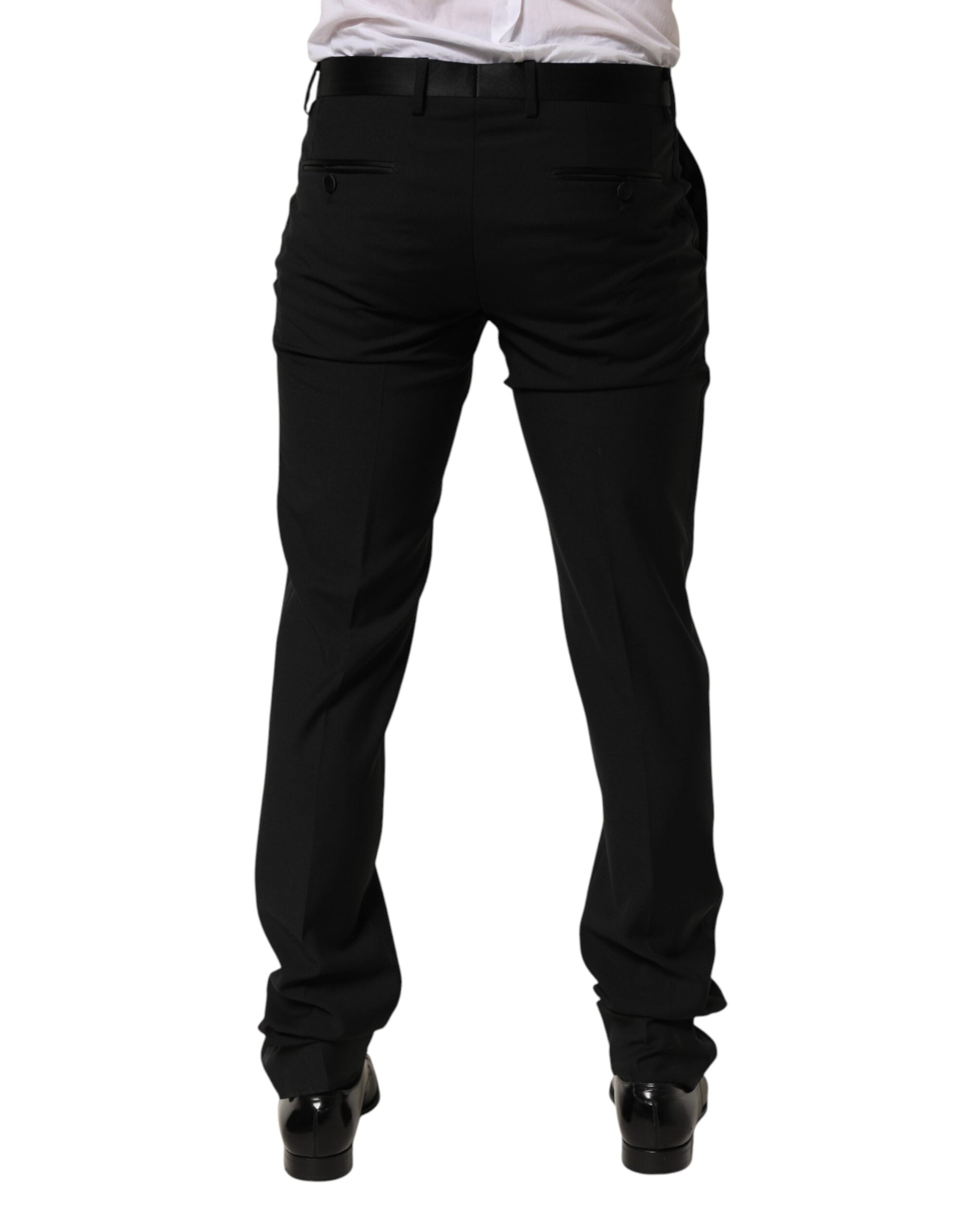 Dolce & Gabbana Black Wool Suit Trousers for Men-4