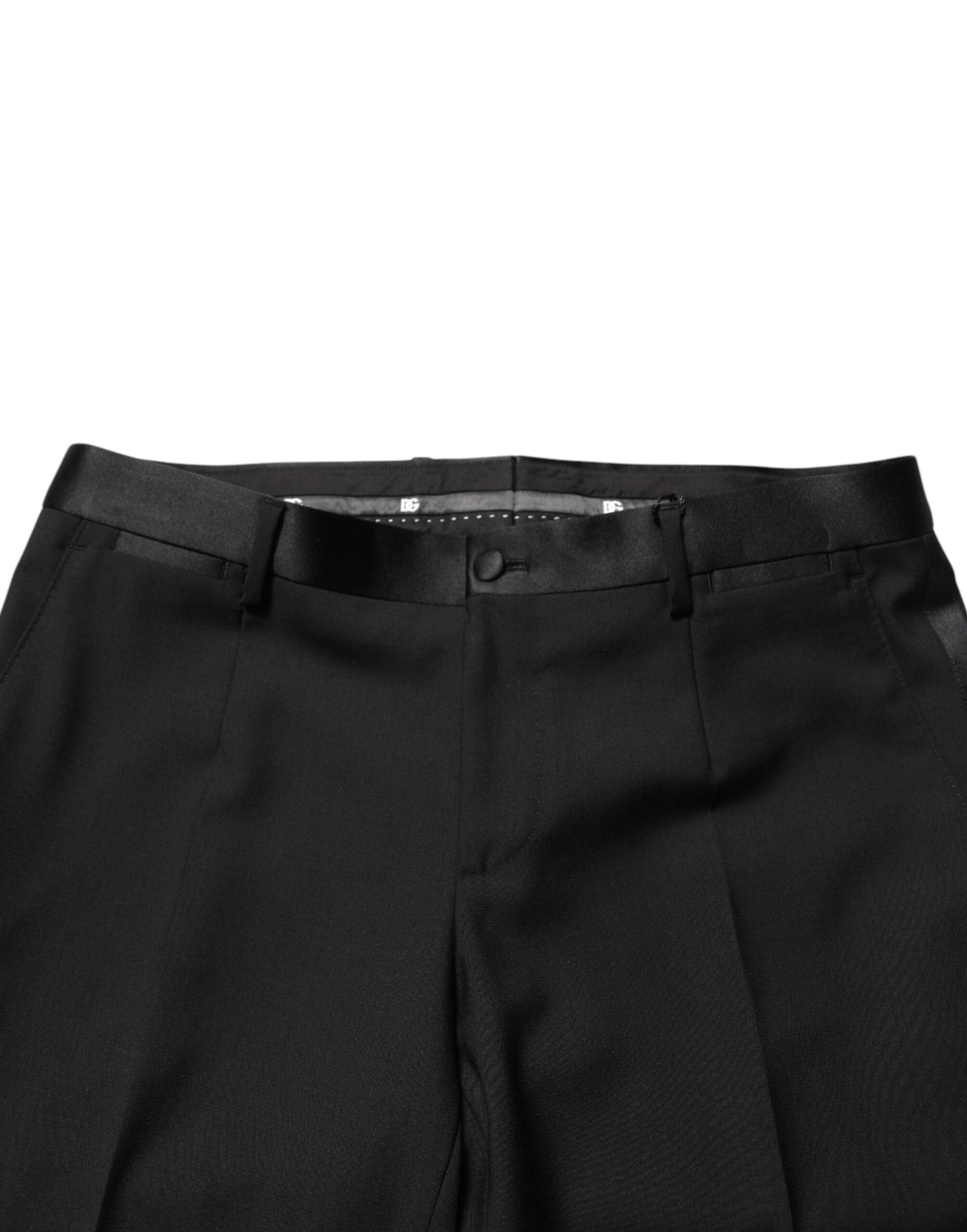 Dolce & Gabbana Black Wool Suit Trousers for Men-5