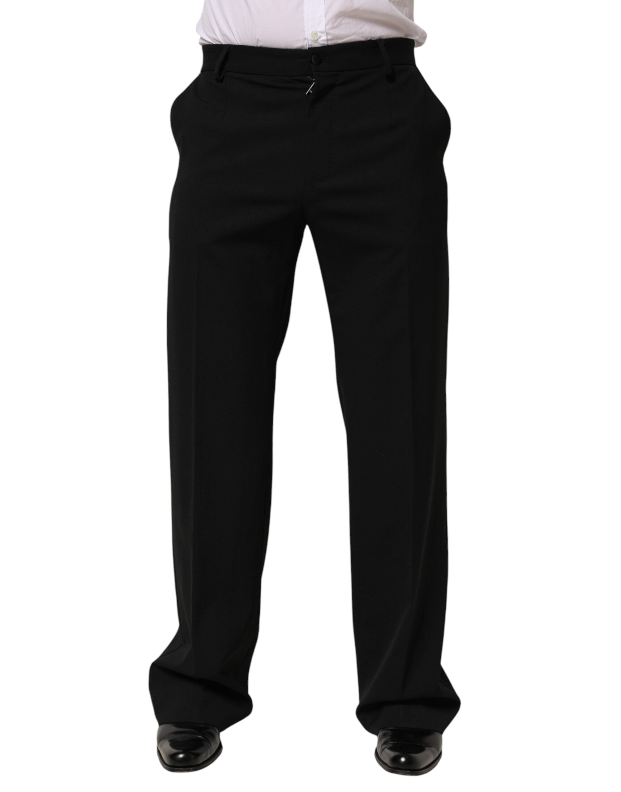 Dolce & Gabbana Black Wool Suit Trousers for Men