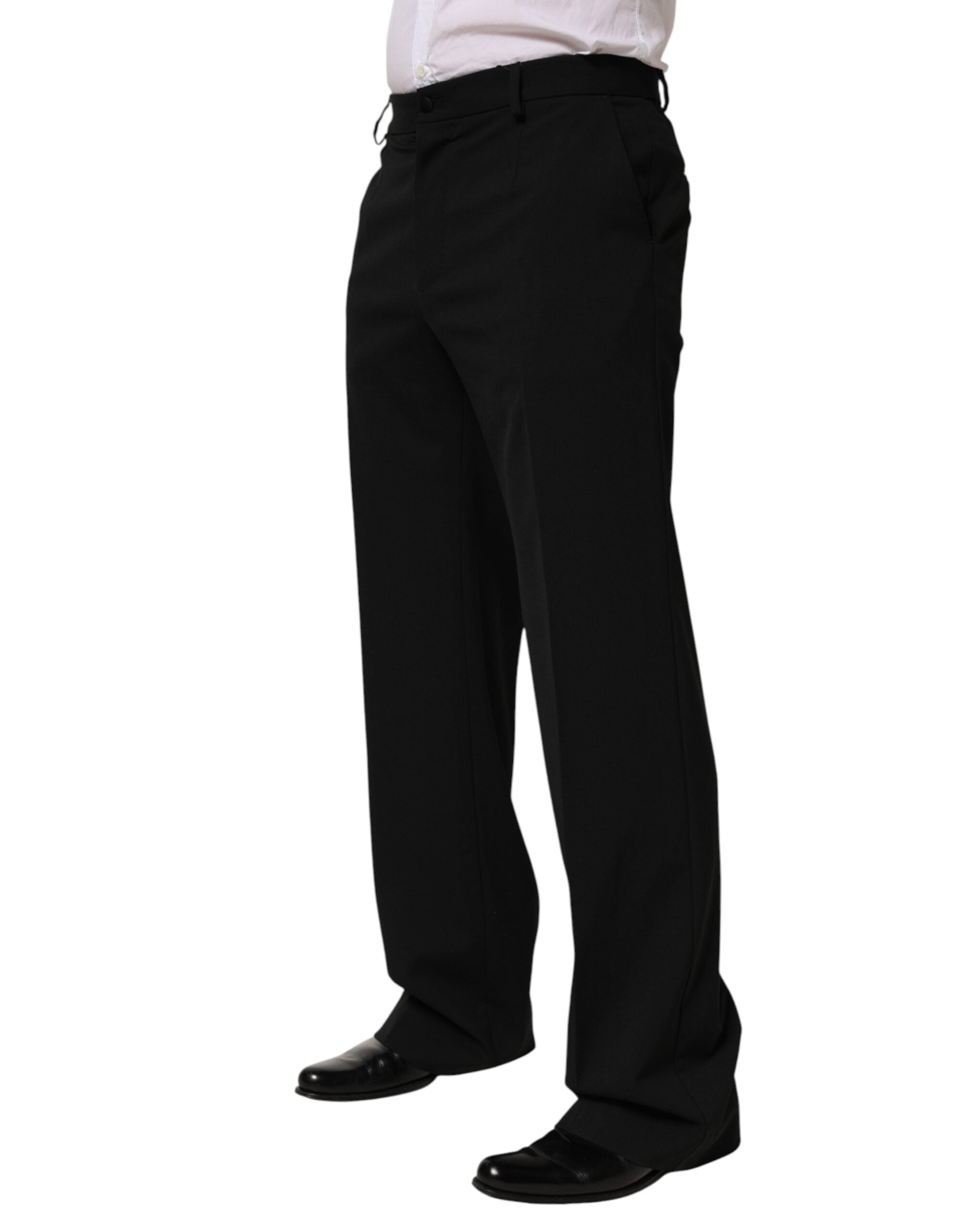 Dolce & Gabbana Black Wool Suit Trousers for Men-3