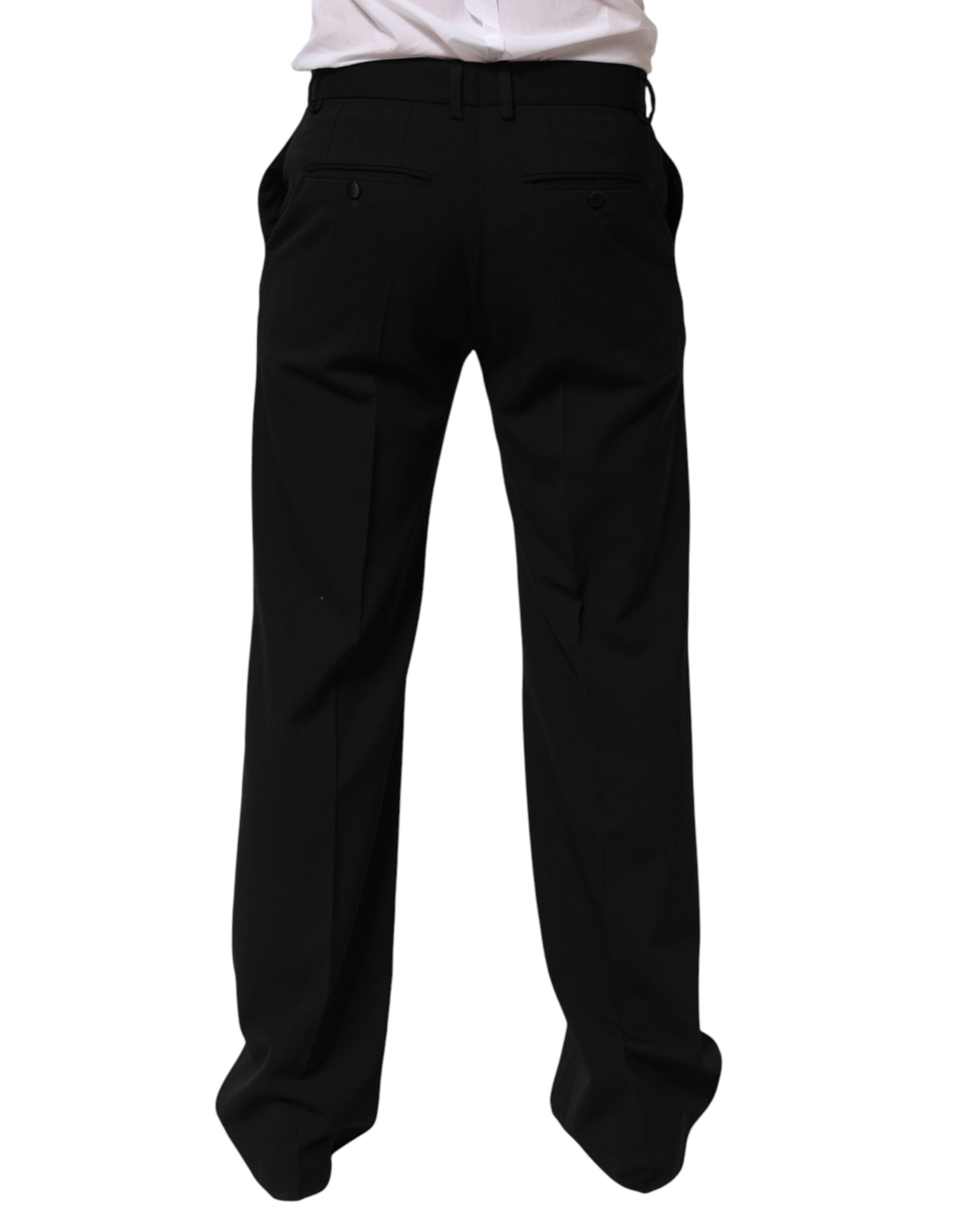 Dolce & Gabbana Black Wool Suit Trousers for Men-4