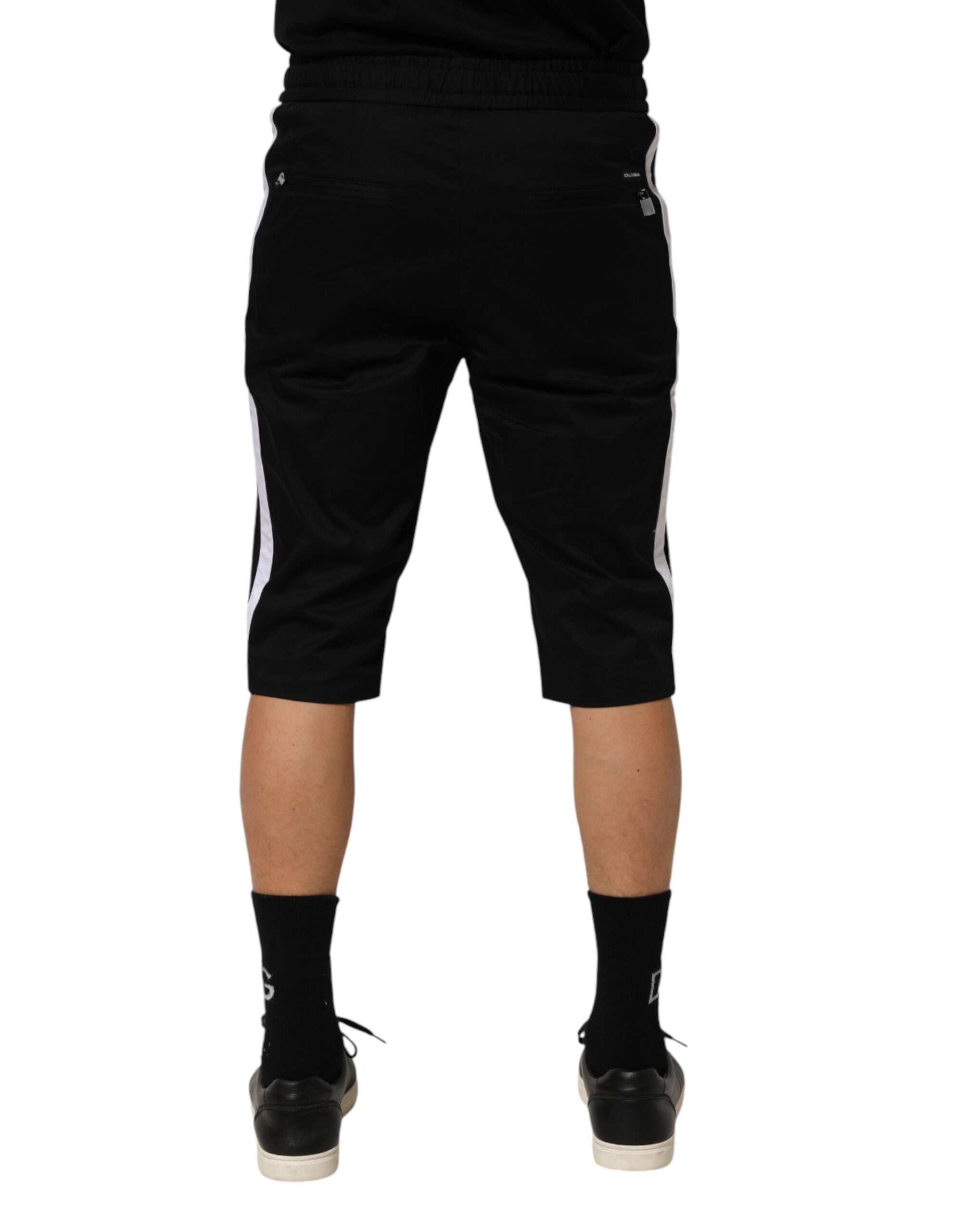 Bermudas de algodón elástico negro Dolce & Gabbana para hombre-4