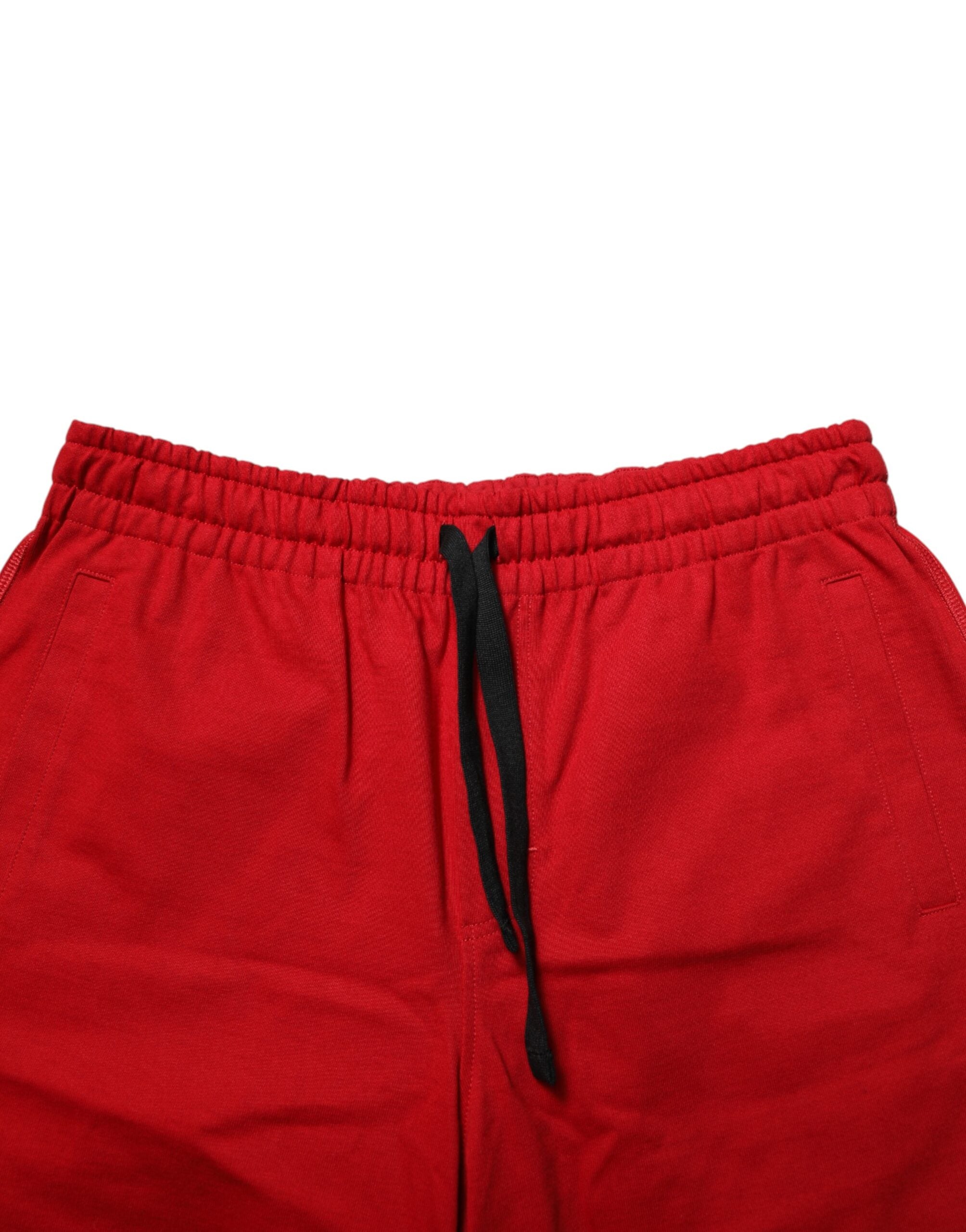 Dolce & Gabbana Rote Baumwoll-Bermuda-Shorts mit Kordelzug-5