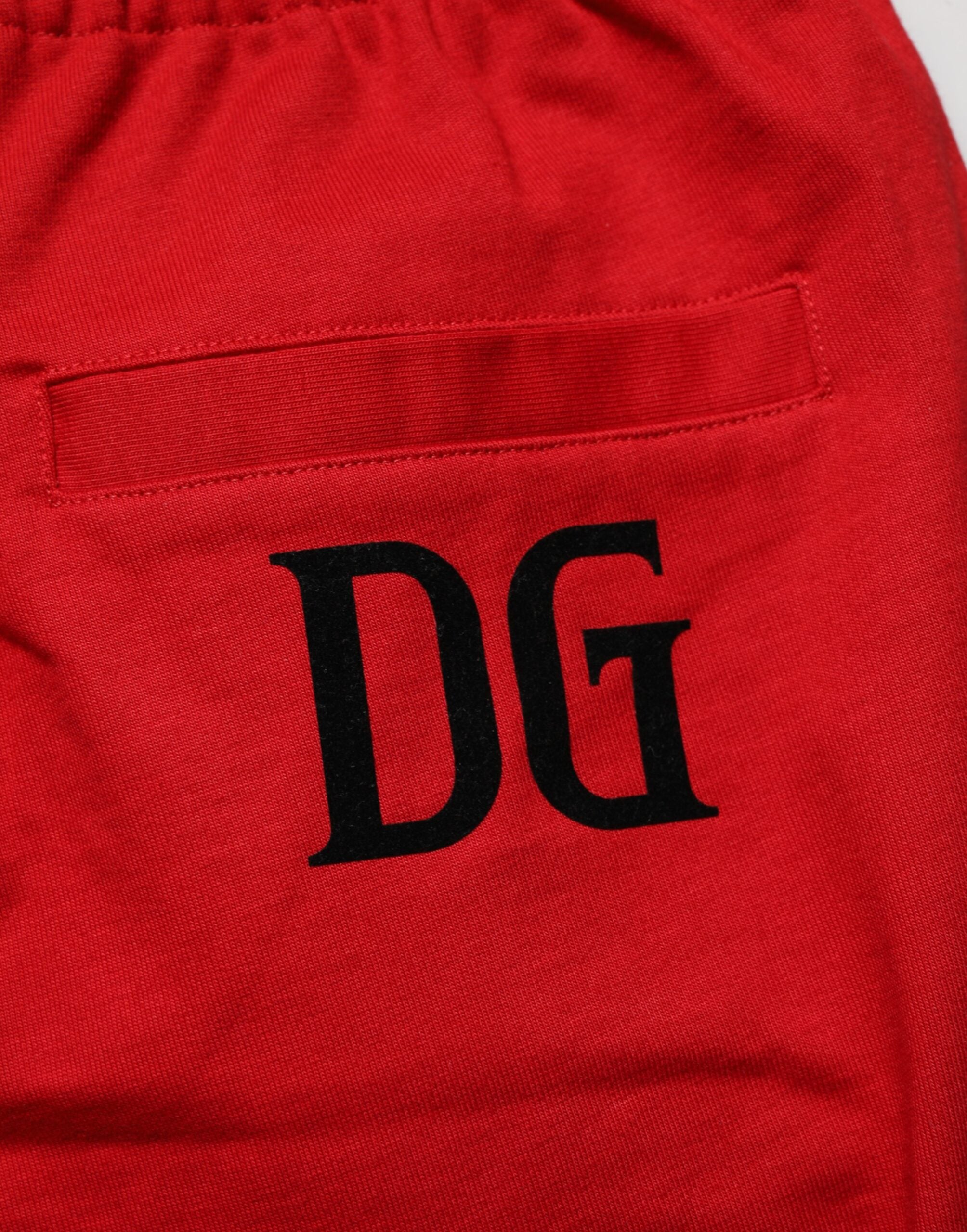 Dolce & Gabbana Rote Baumwoll-Bermuda-Shorts mit Kordelzug-6