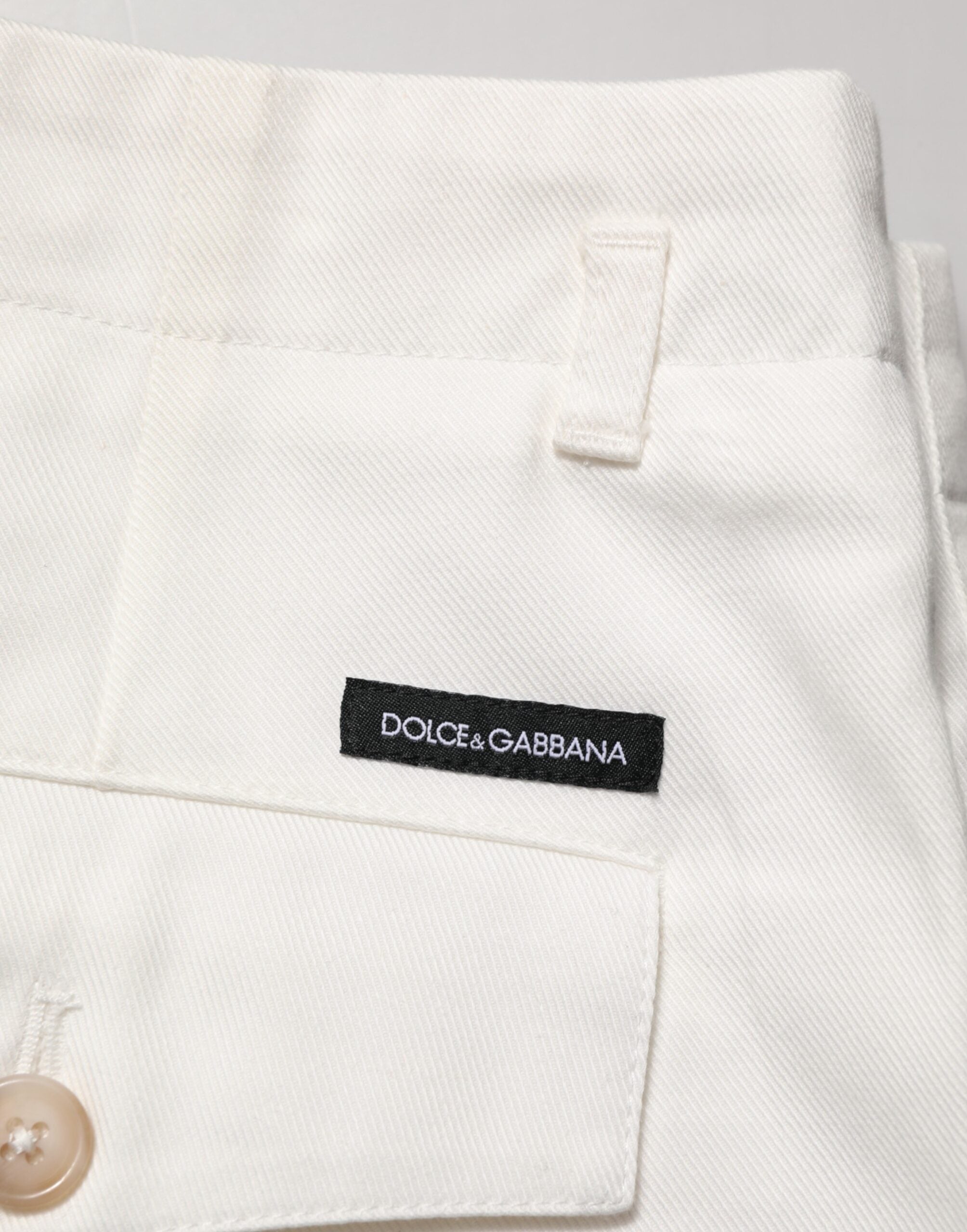 Dolce & Gabbana Weiße Baumwoll-Bermuda-Shorts für Herren mit mittelhohem Bund-6