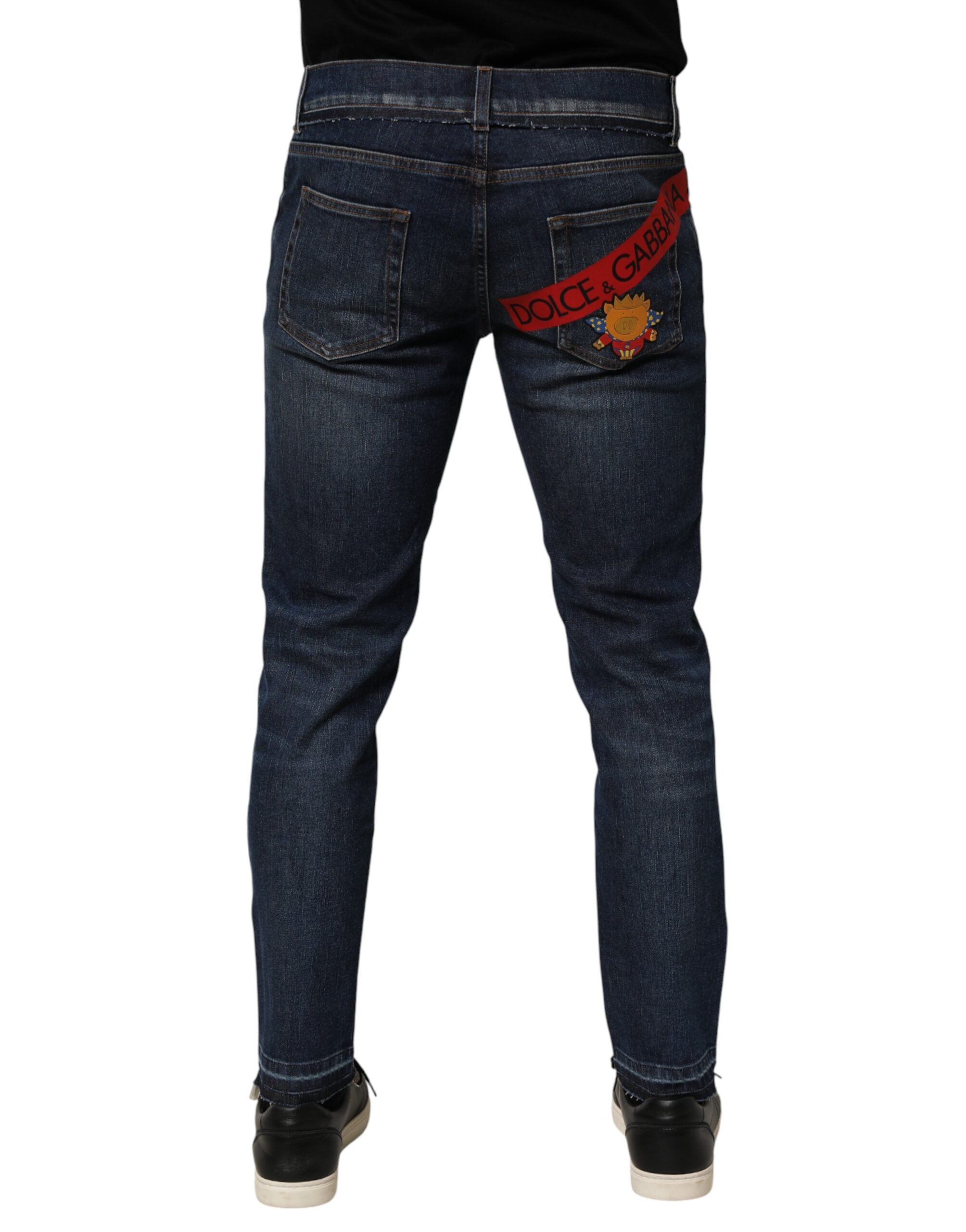 Dolce & Gabbana slim-fit men's jeans in blue stretch cotton denim-4