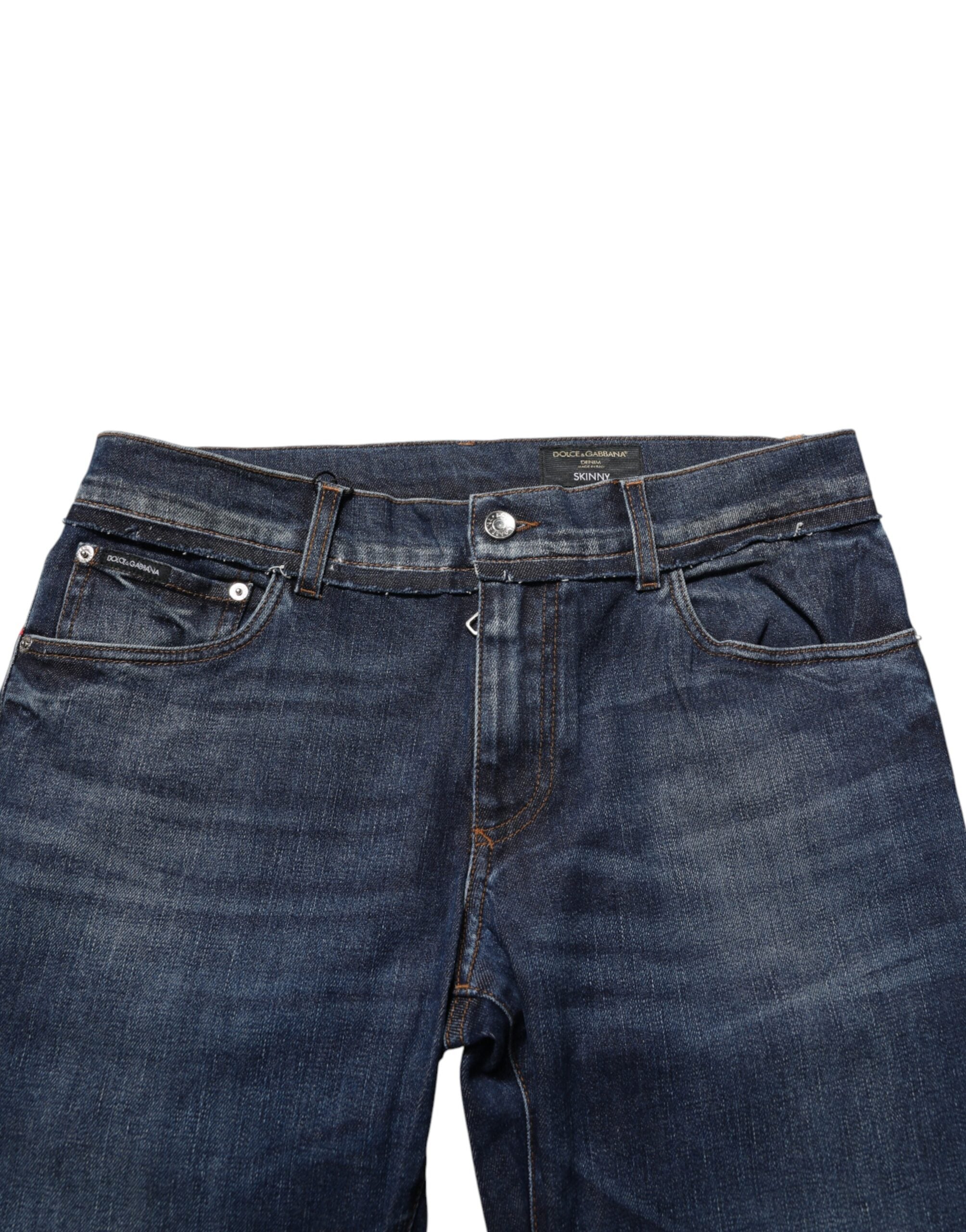 Dolce & Gabbana slim-fit men's jeans in blue stretch cotton denim-5