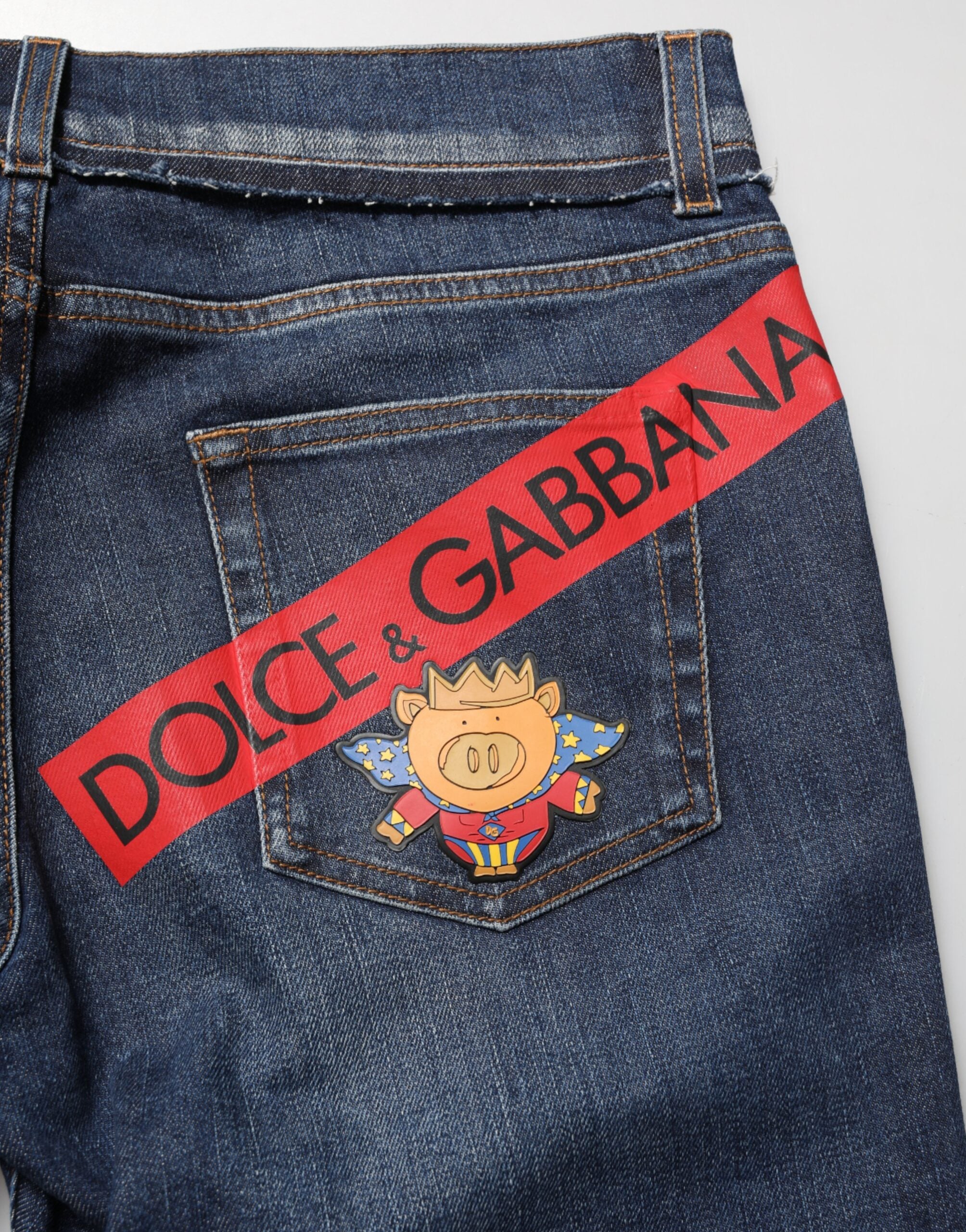 Dolce & Gabbana slim-fit men's jeans in blue stretch cotton denim-6