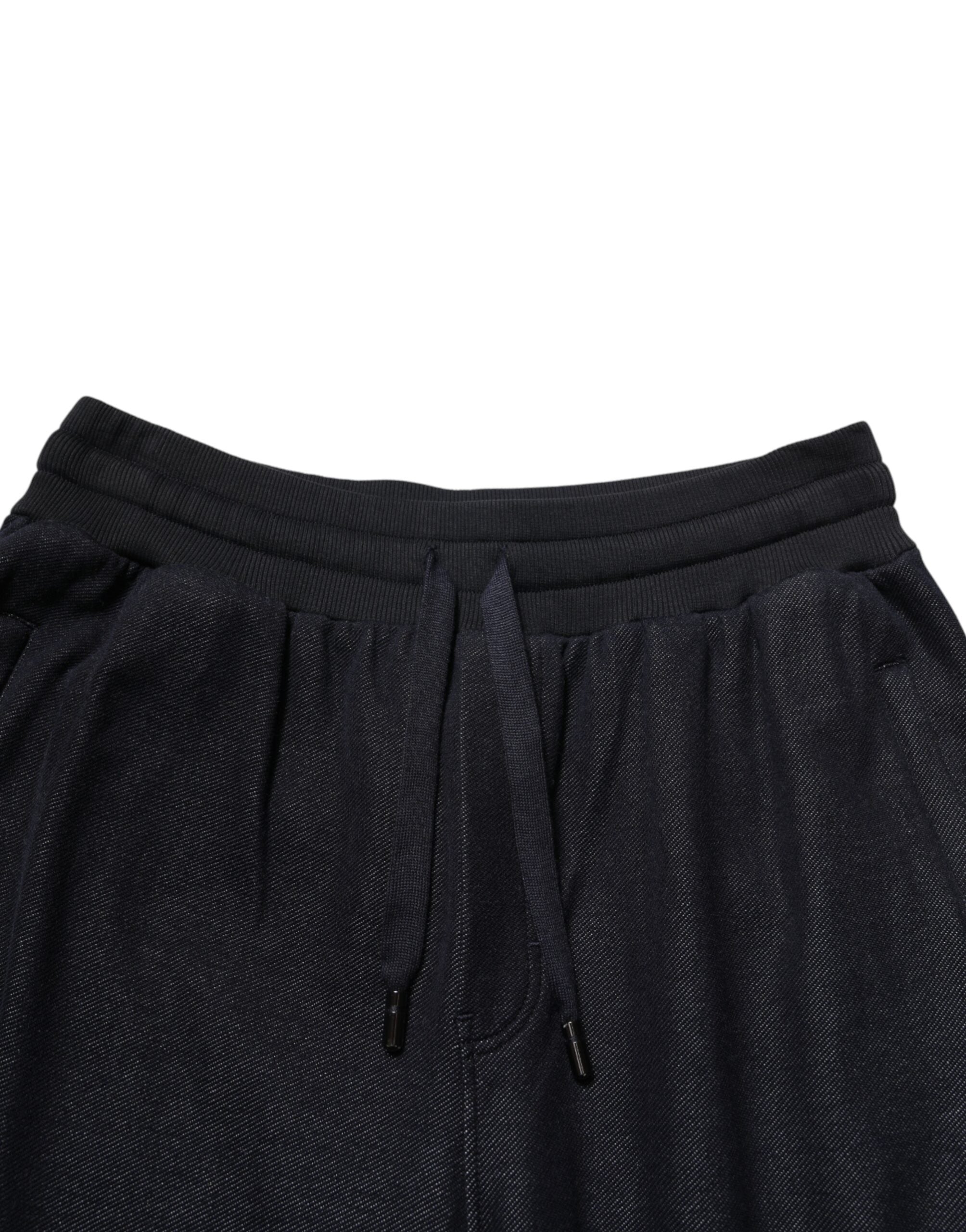 Dolce & Gabbana Black Cotton Blend Jogging Pants with Drawstring-5