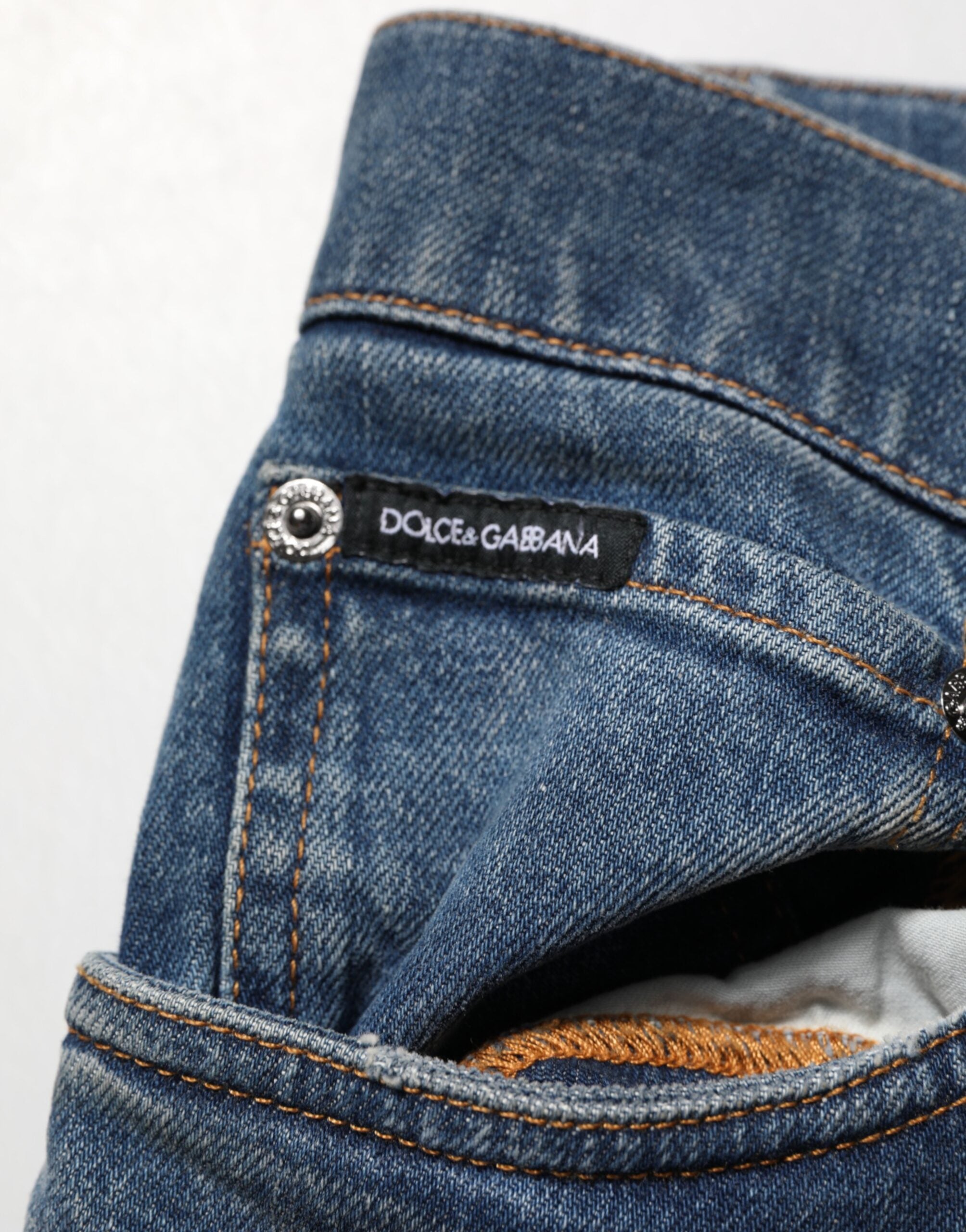 Dolce & Gabbana Blue Distressed Cotton Jeans for Men-6