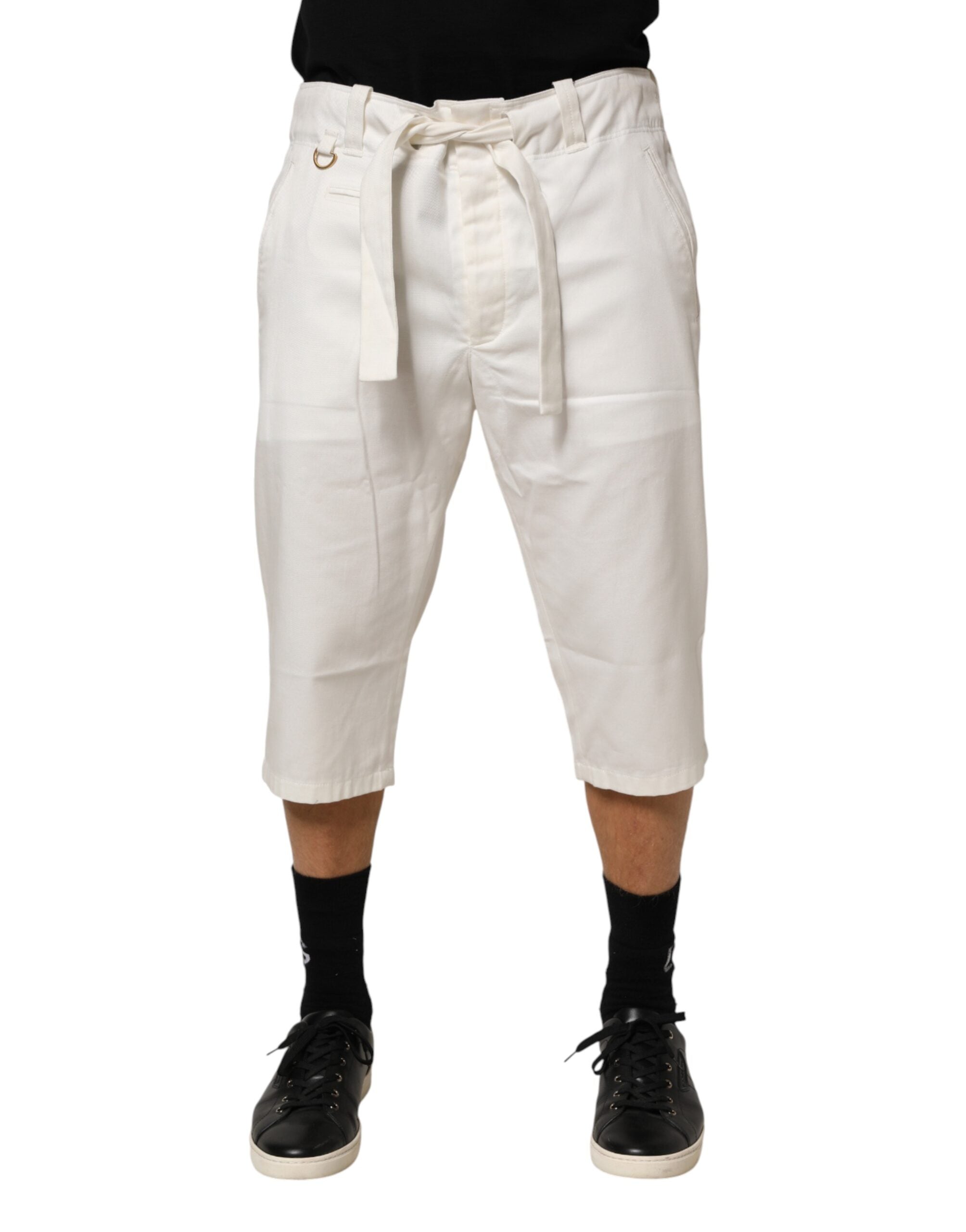 Dolce & Gabbana White Cotton Stretch Crops