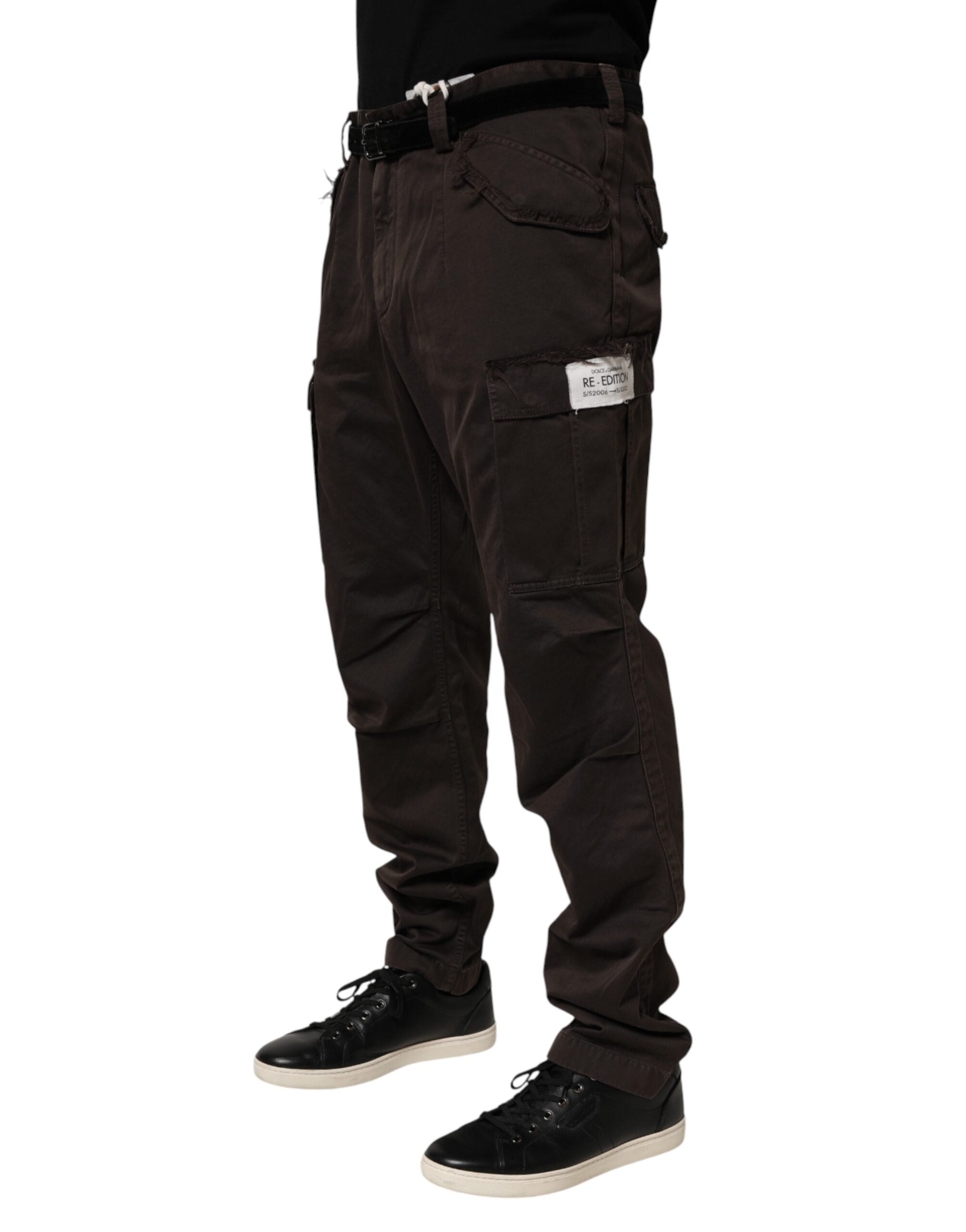 Dolce & Gabbana Braune Re-Edition Baumwoll-Cargo-Hose für Herren-3