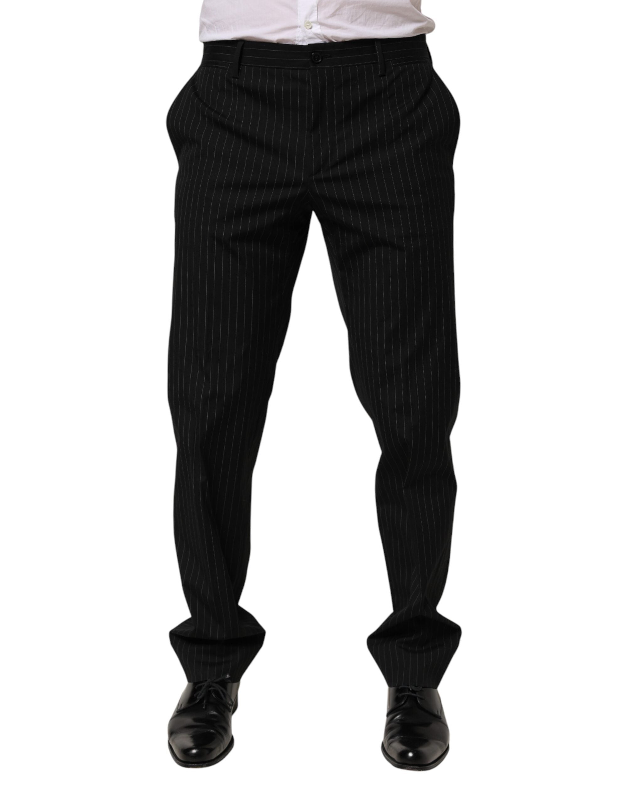Dolce & Gabbana black striped trousers, formal for men